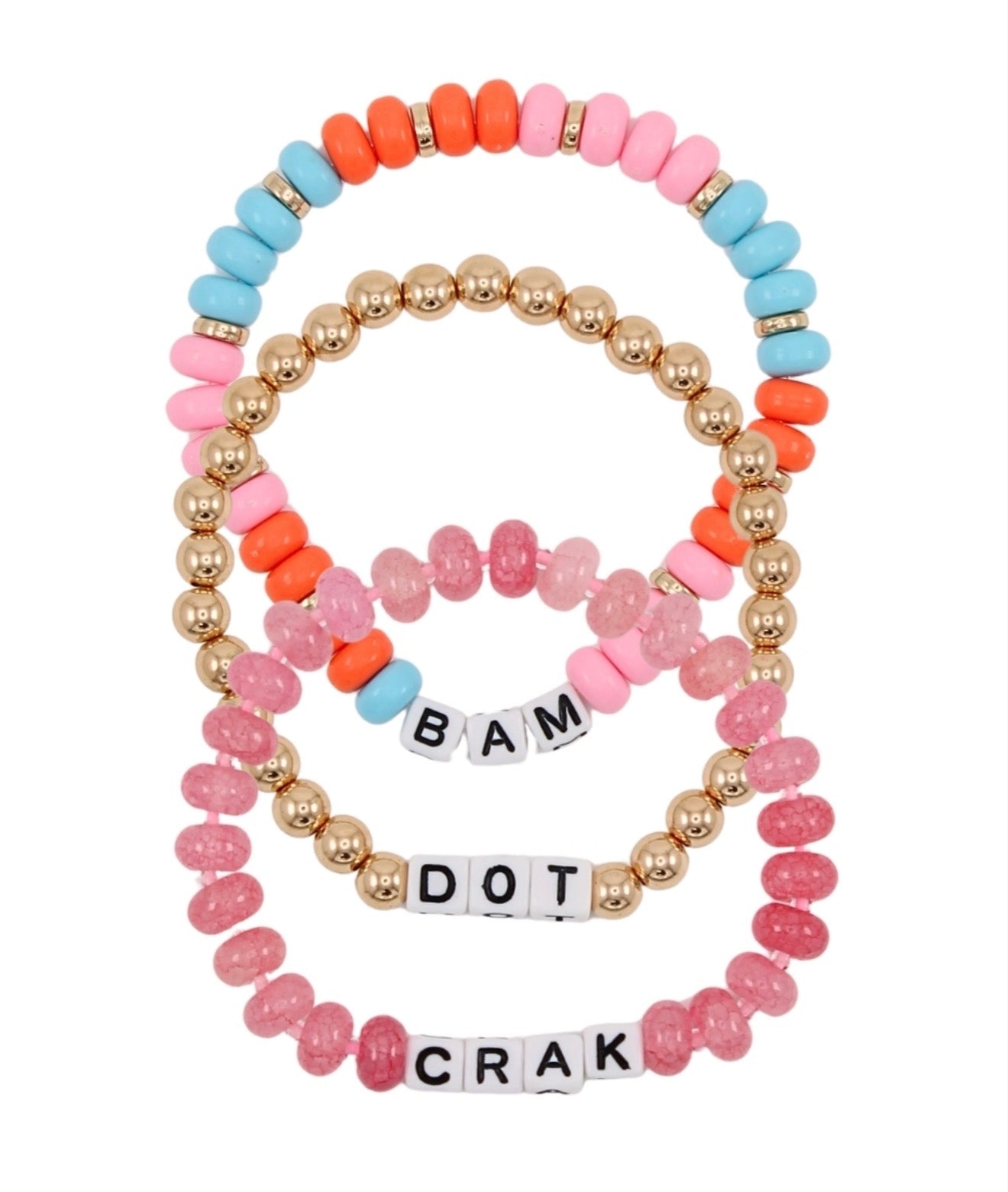 Three Row Mahjong Letter Bead Bracelet