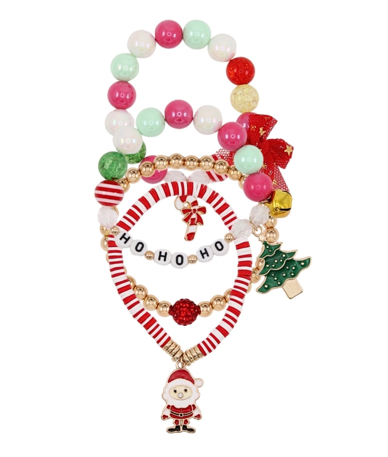 Christmas Theme 4 Row HoHoHo Bracelets