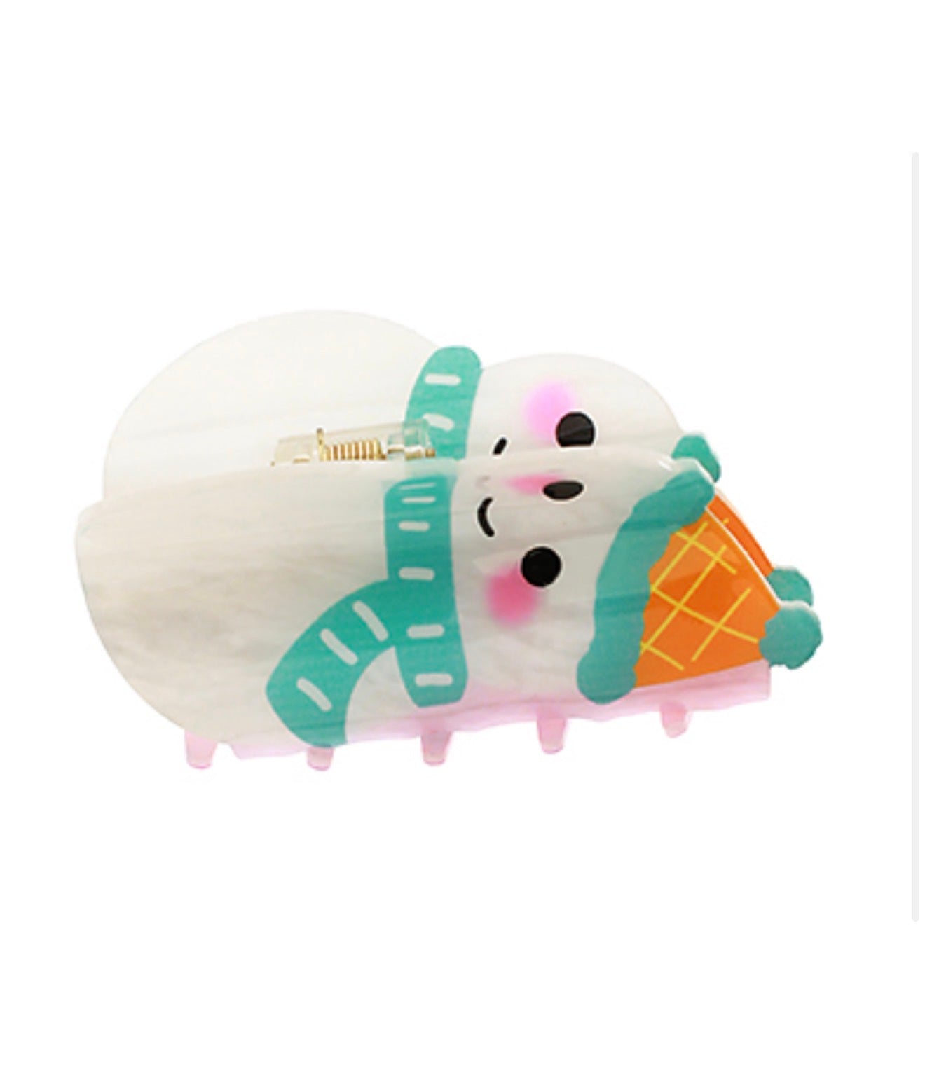 Snowman Hair Claw Clip | White