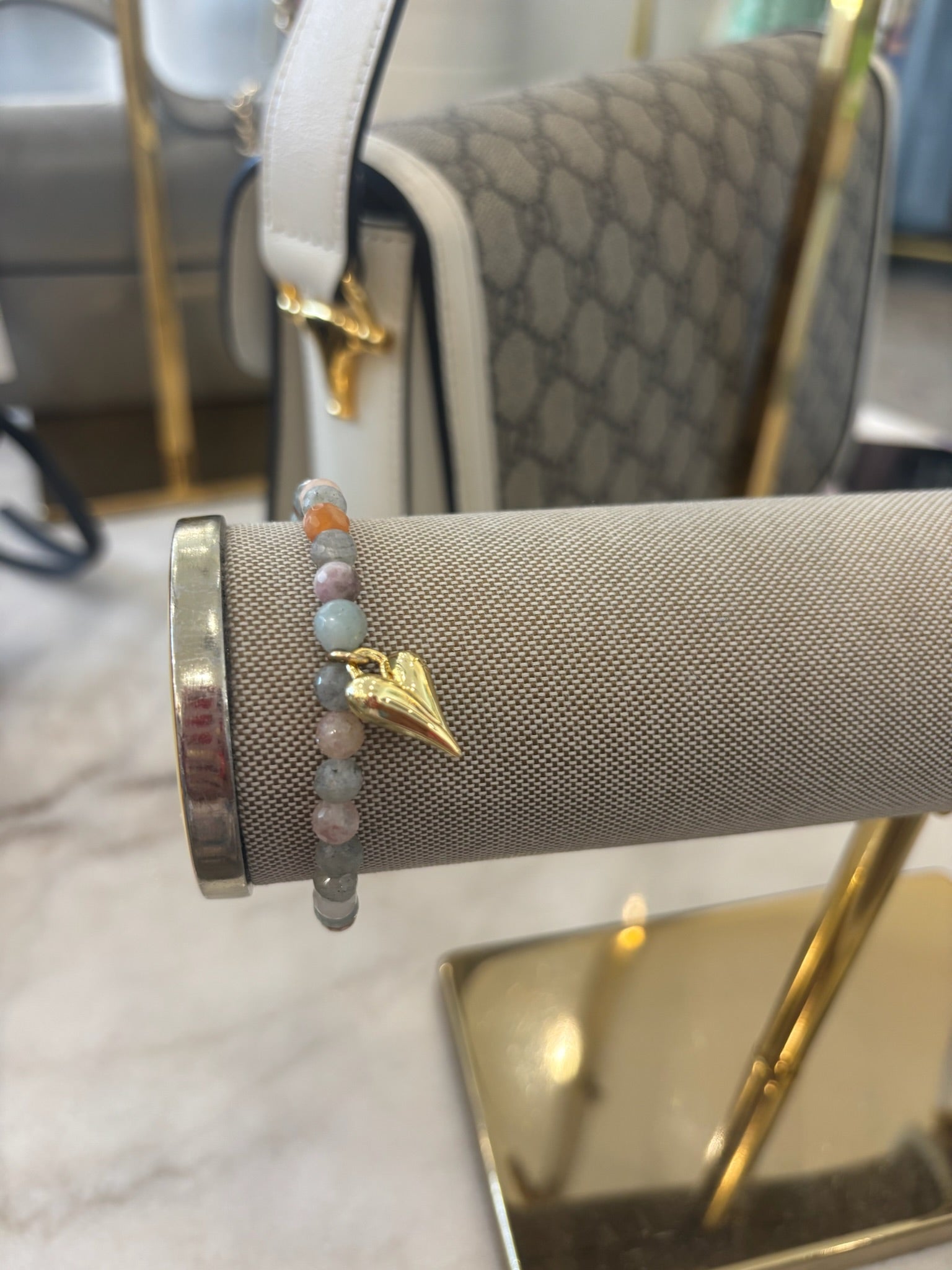 Amazonite Beaded Bracelet | Heart