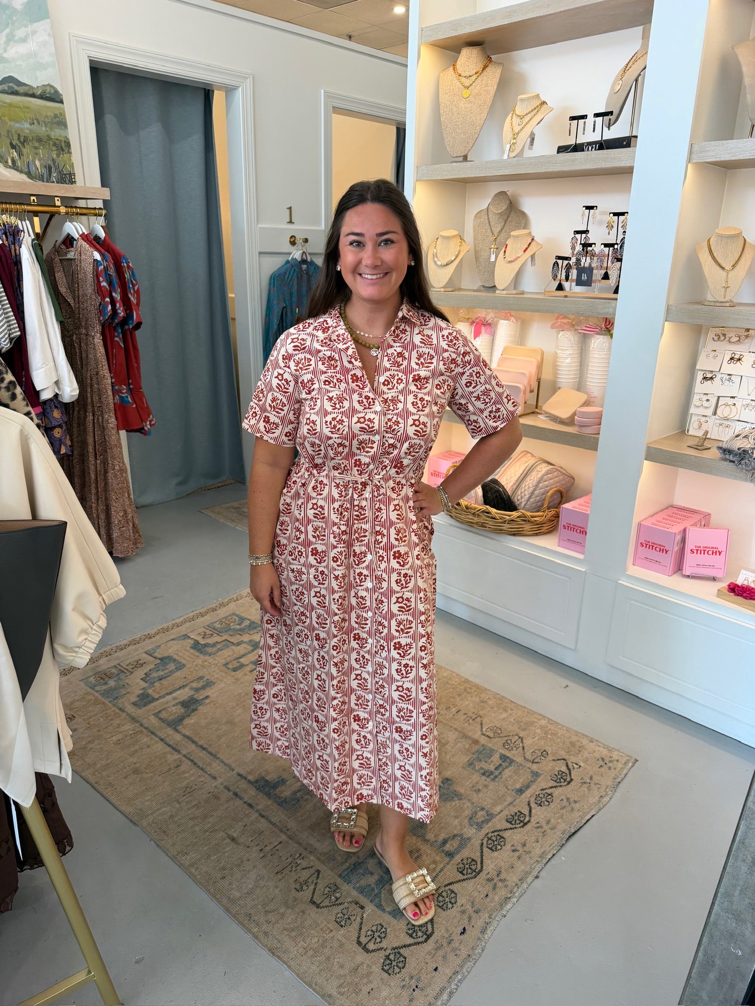 Sutton Dress I Brick Bloom