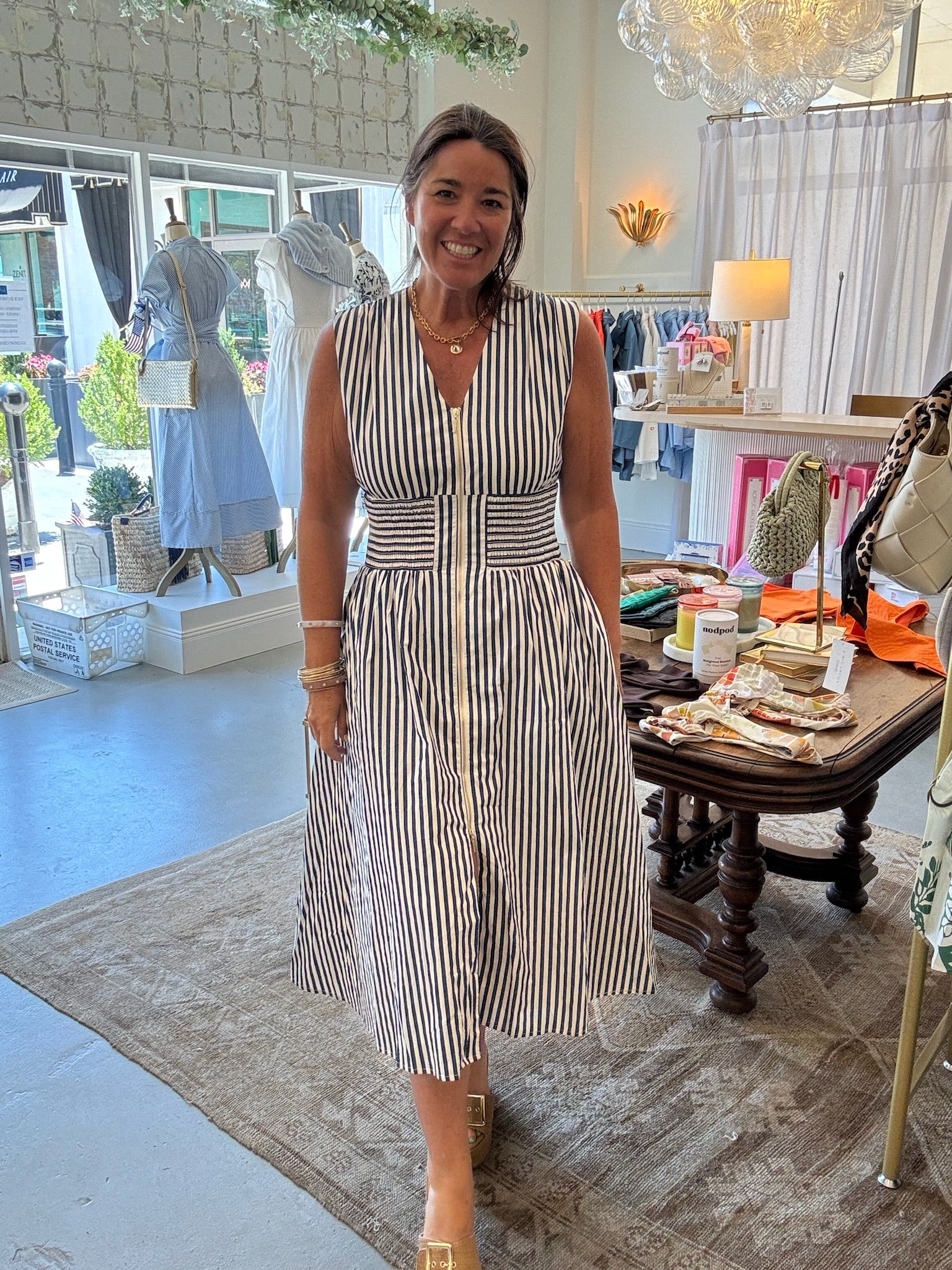Caroline Sleeveless Dress | Navy