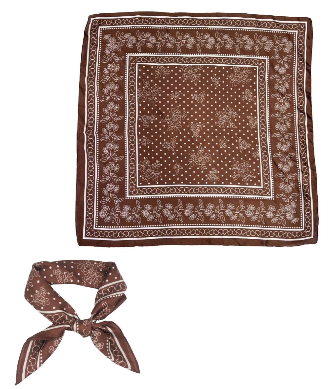 Floral Print Scarf | Brown
