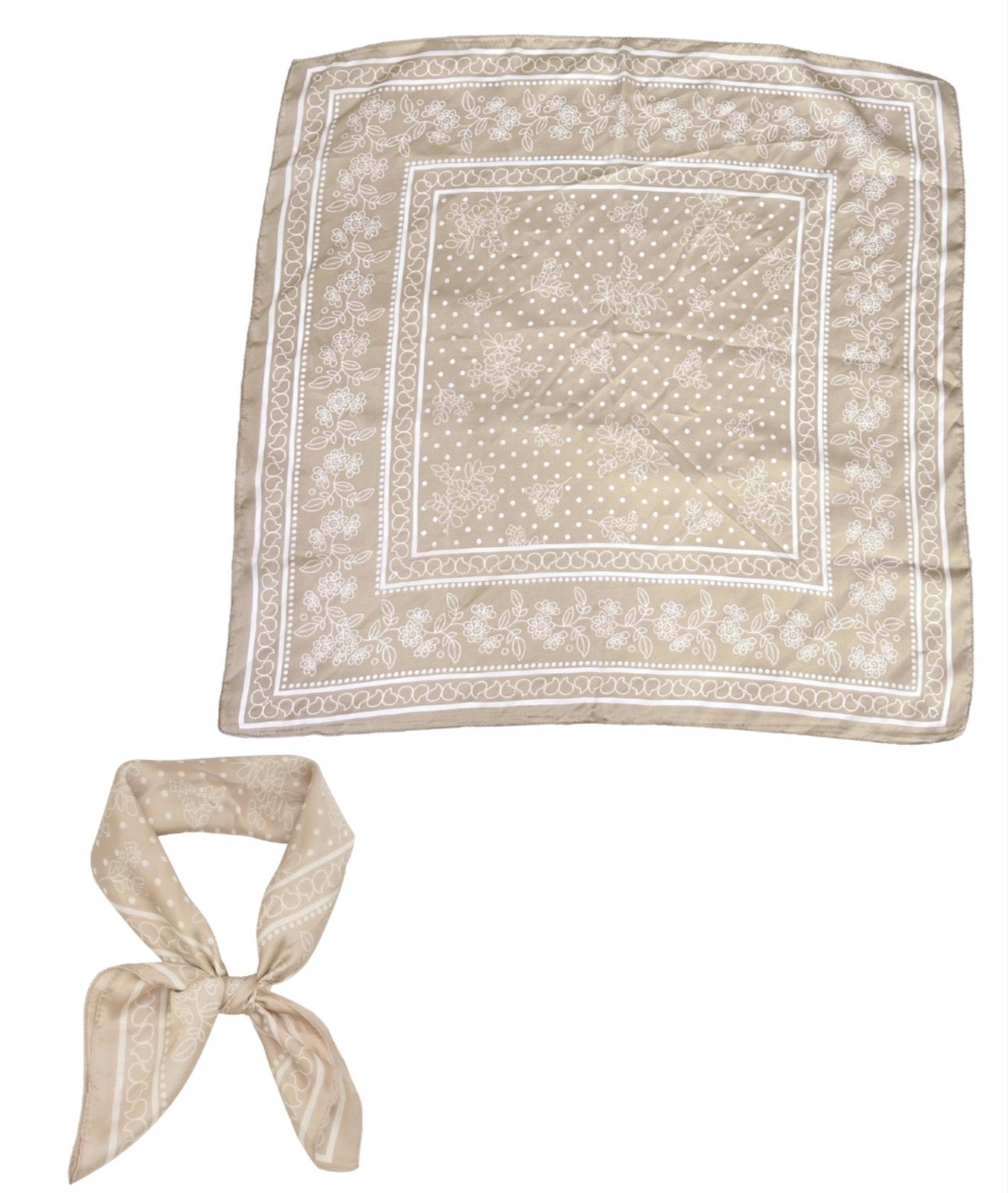 Floral Print Scarf | Taupe