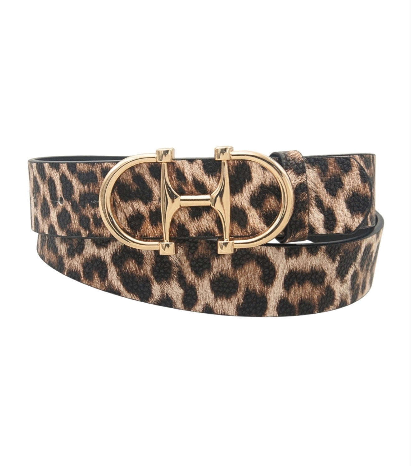 Lux Horsebit Buckle Belt | Leopard