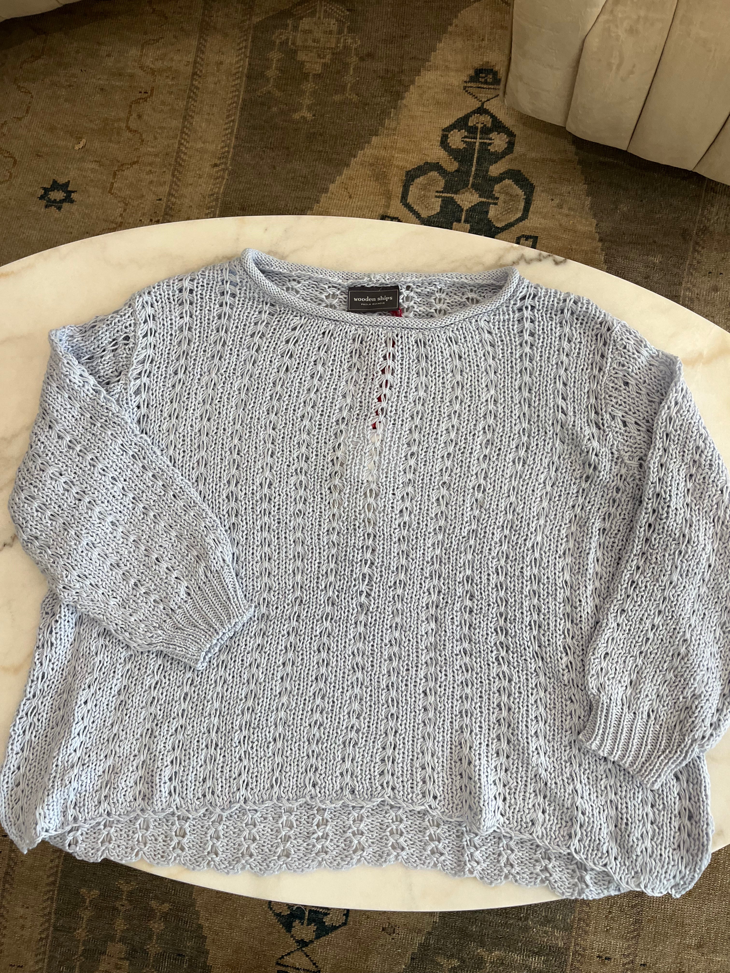 Mia 3/4 Sleeve Sweater | Light Blue