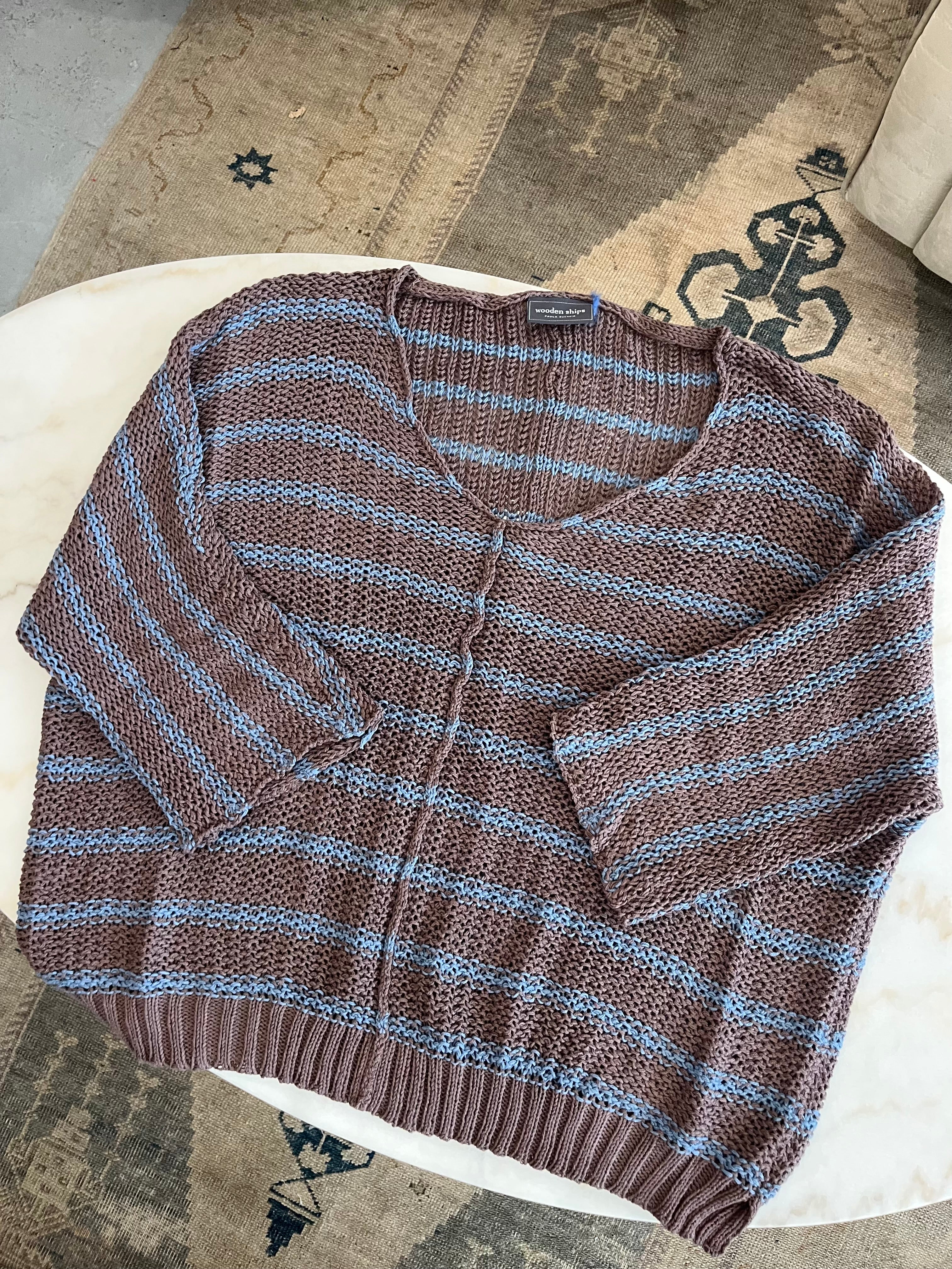 Kaya Striped 3/4 Sleeve Sweater