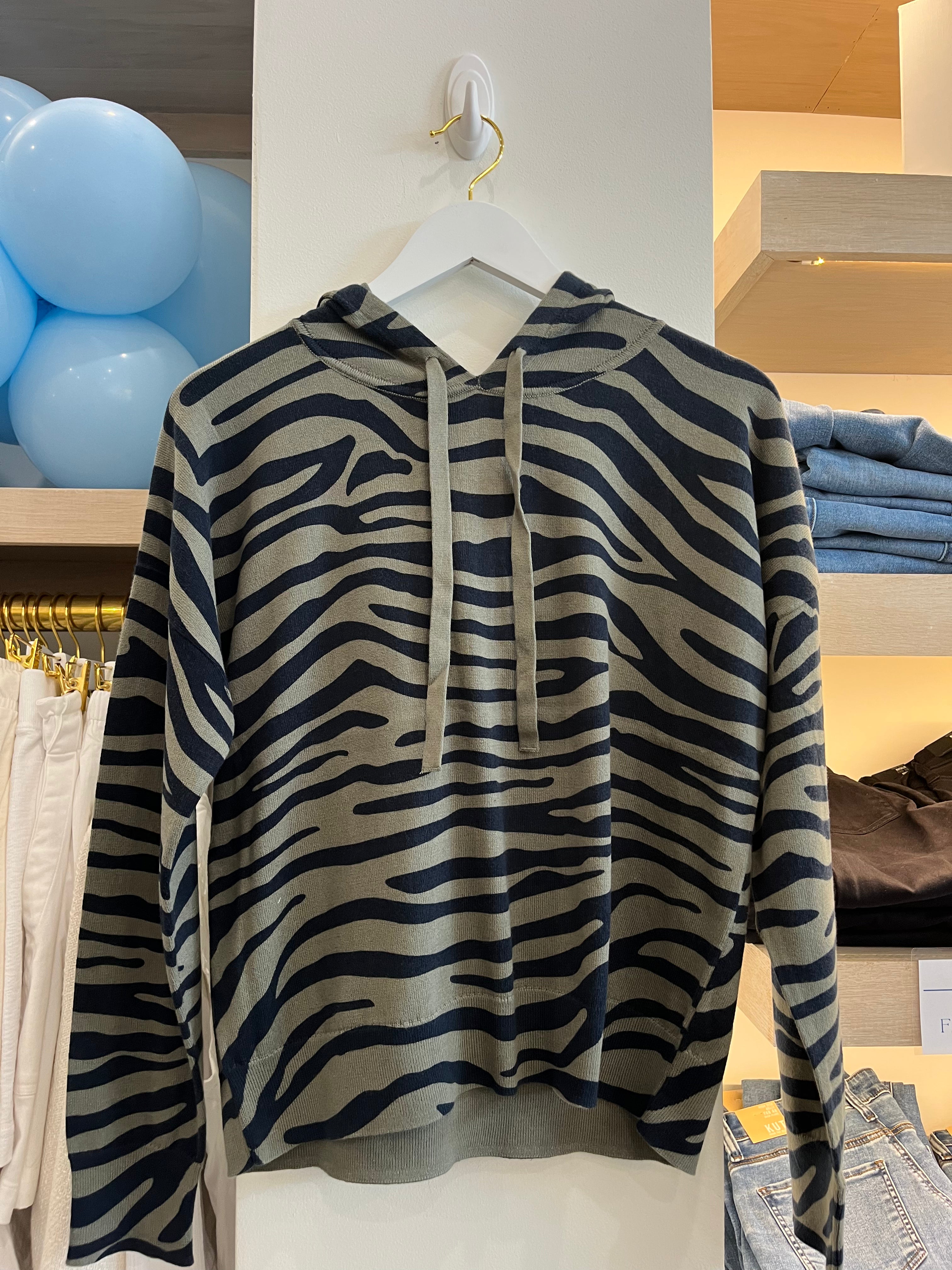 Zebra Hoodie I Moss