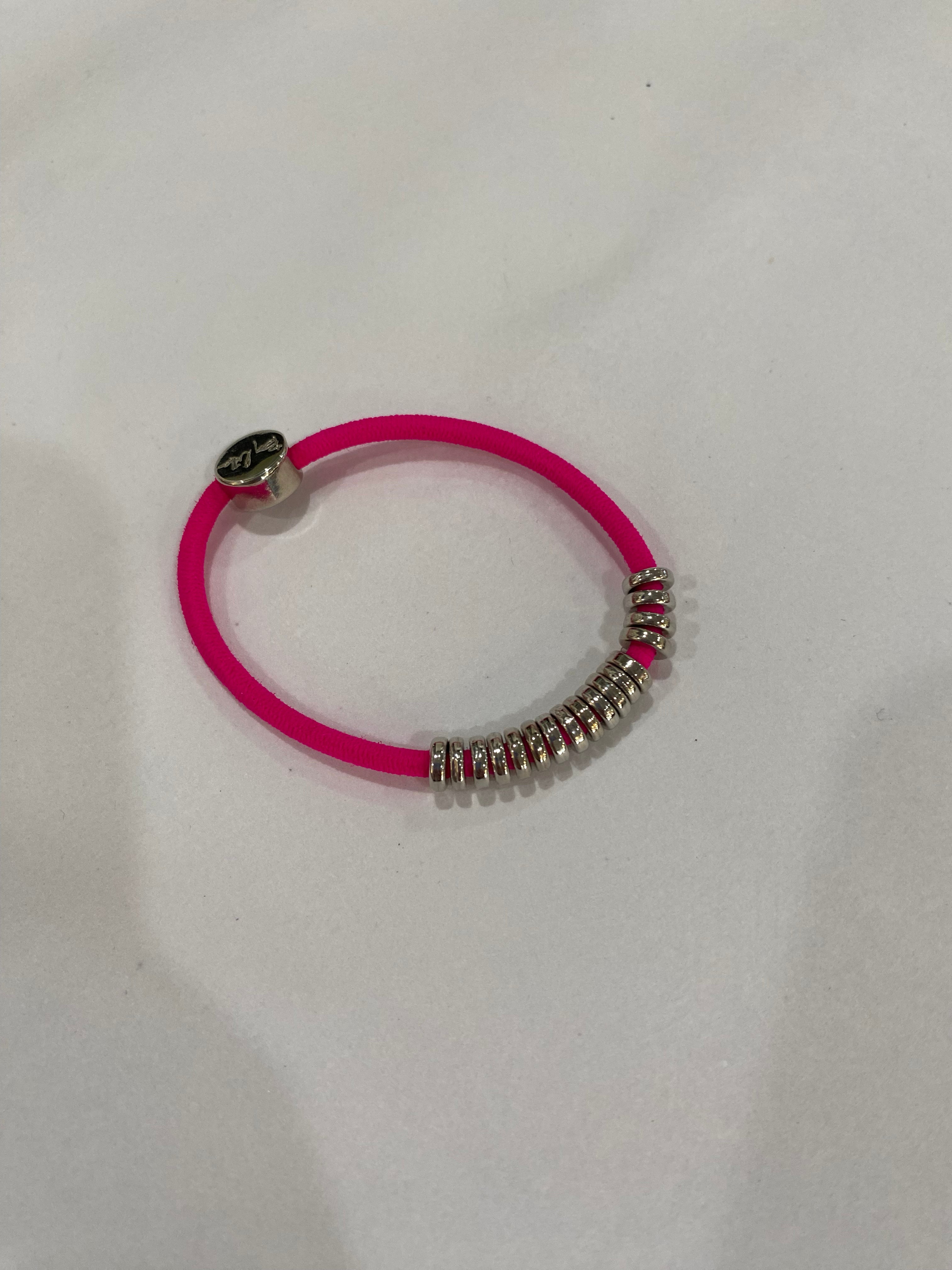 Hot Pink bylilla hair tie bracelet