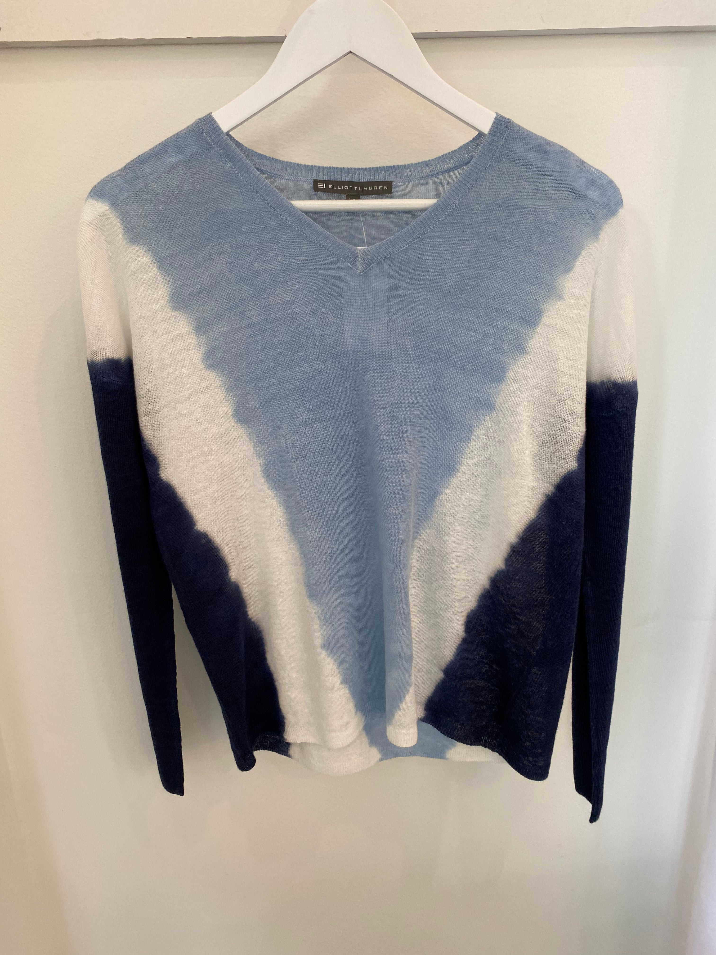 V-Neck Ombre Sweater Blue