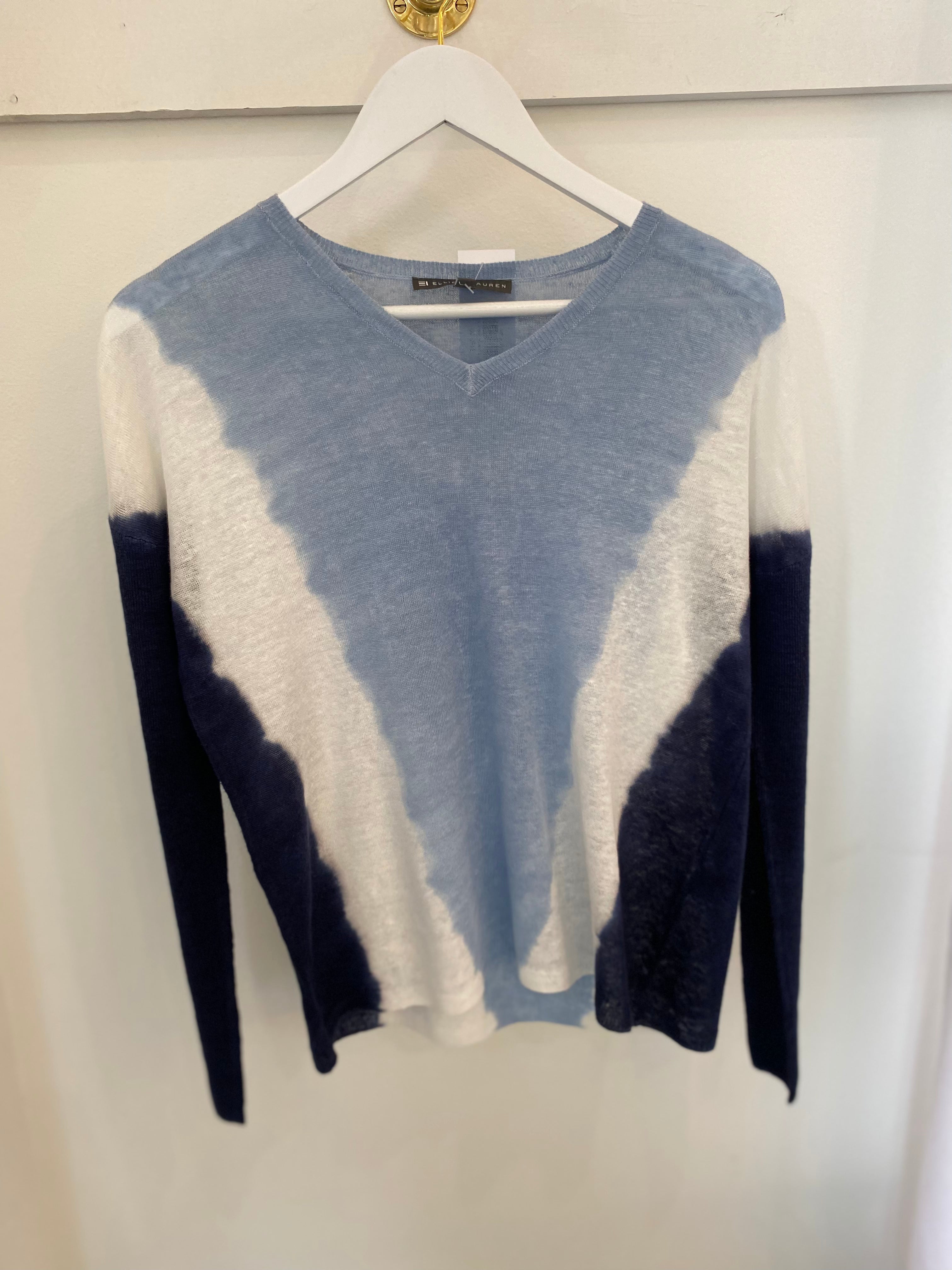 V-Neck Ombre Sweater Blue
