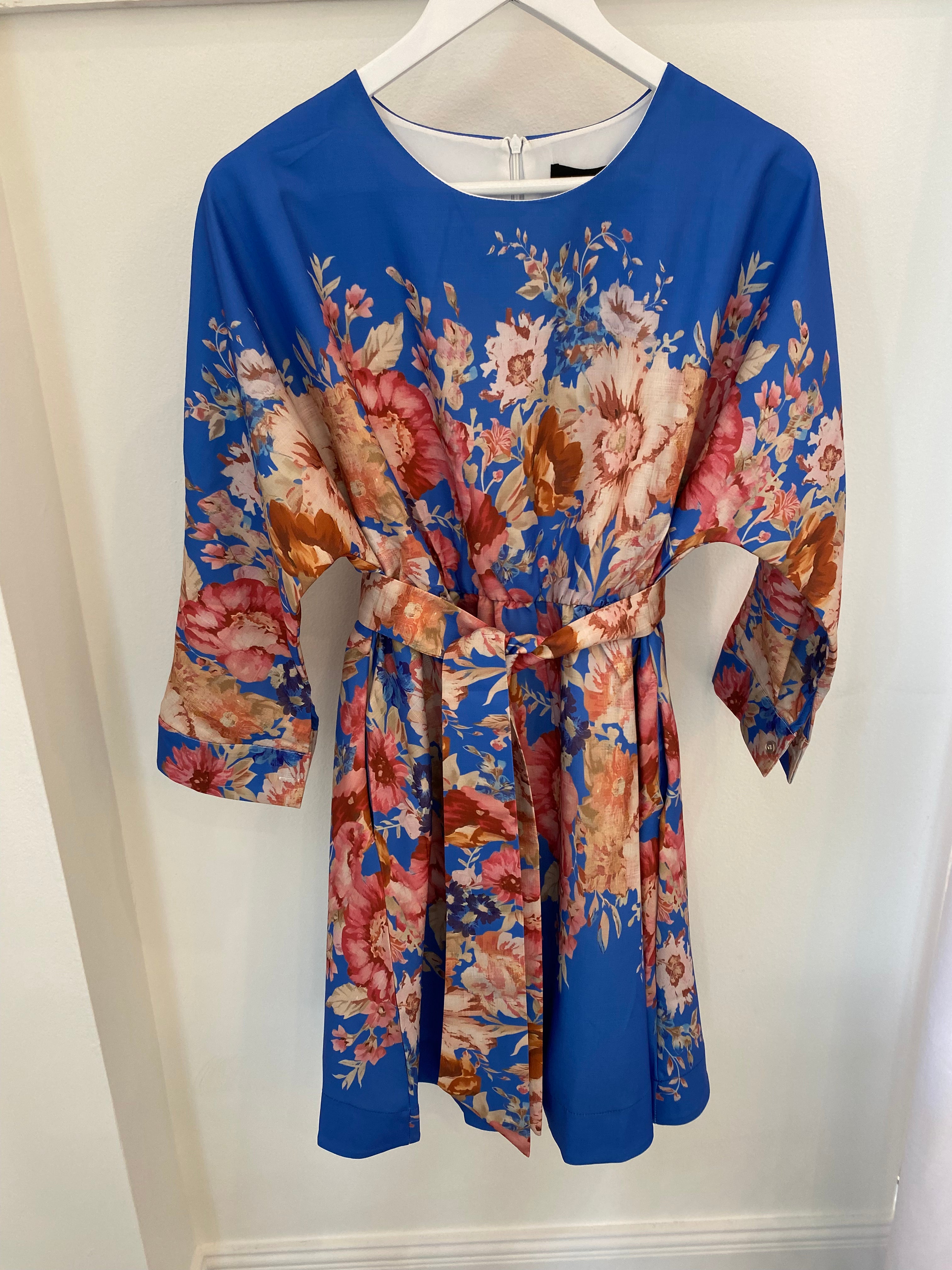 Long Sleeve Garden Print Dress