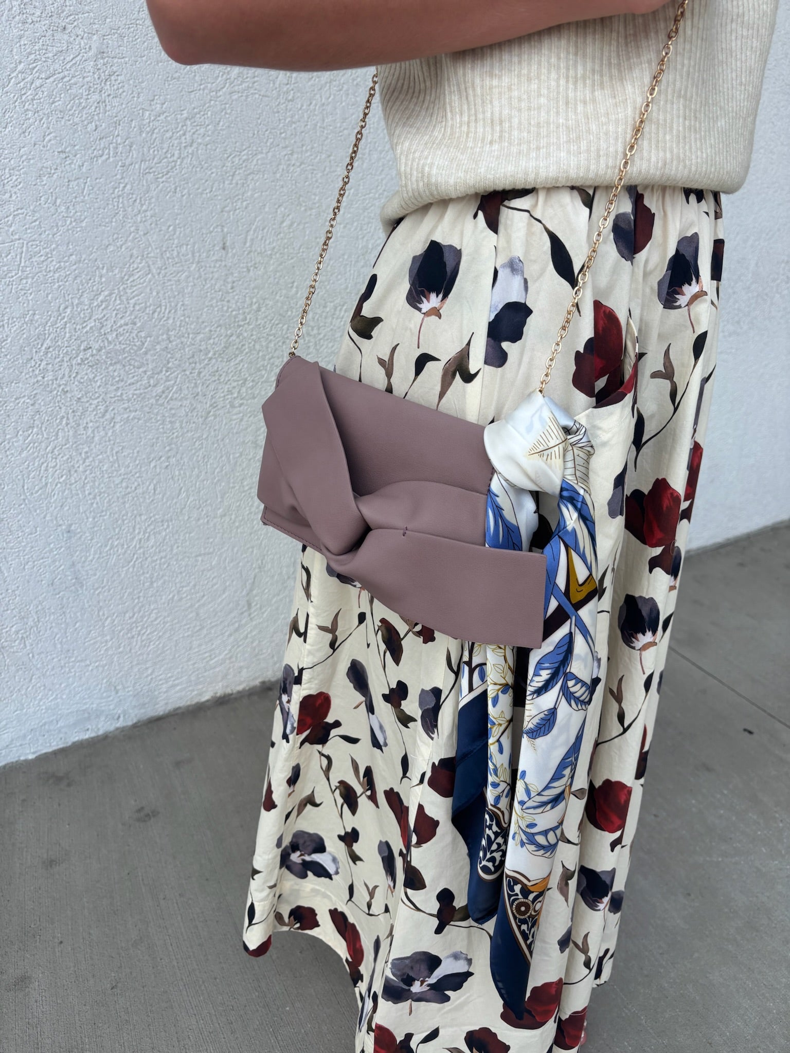 Tie Detail Clutch | Mauve