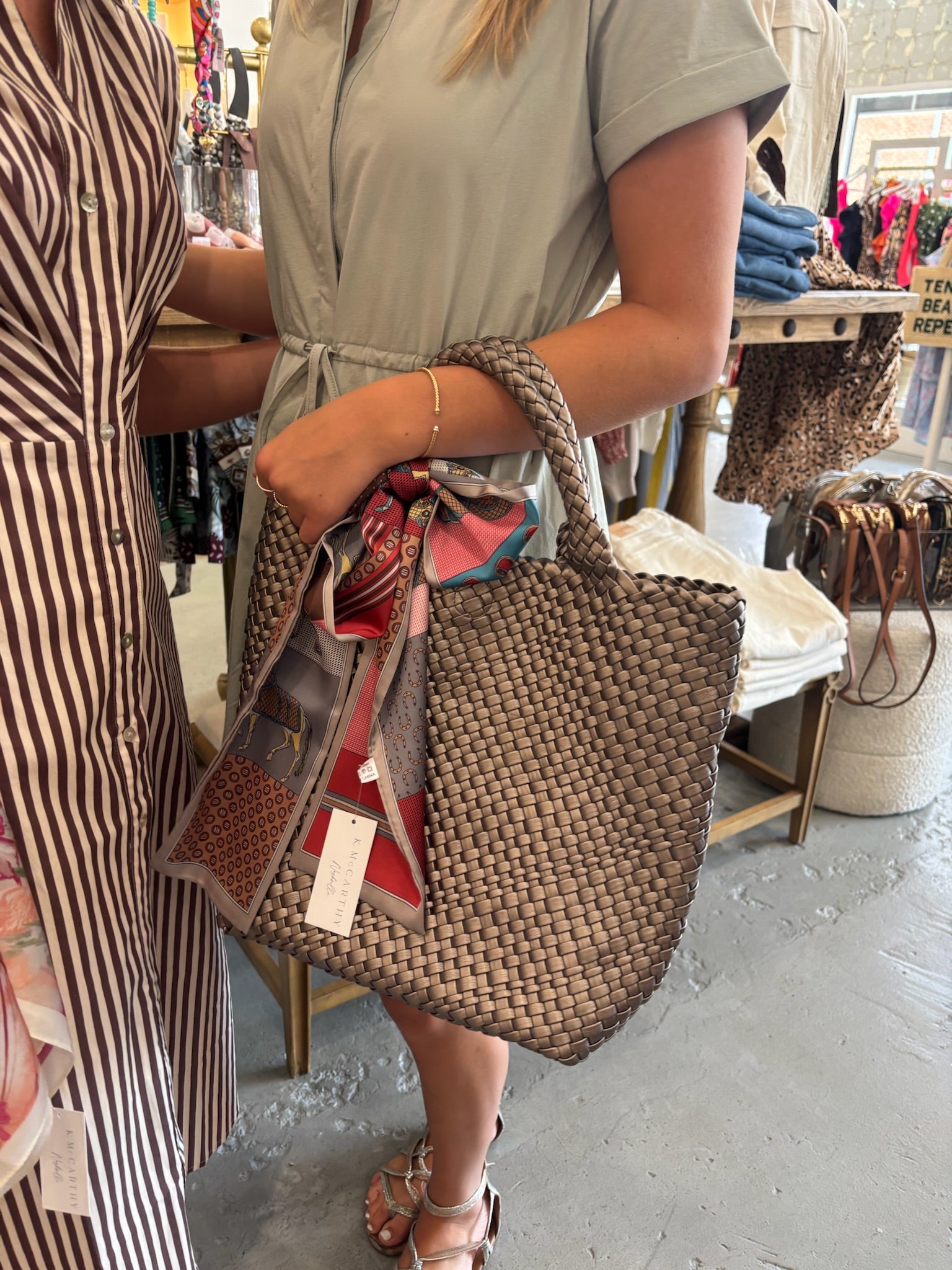 Woven Tote Bag | Bronze