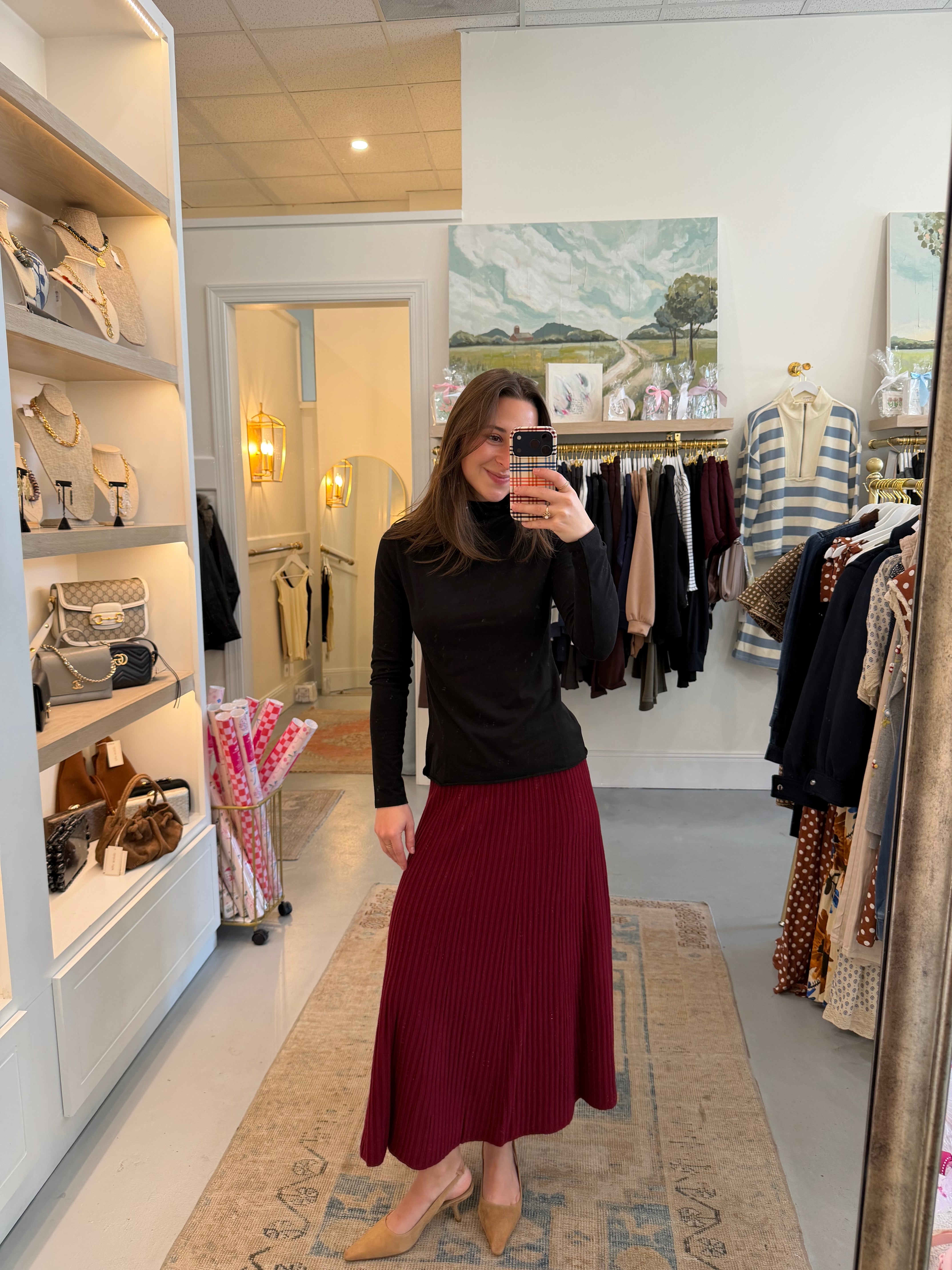 Knit Flared Skirt | Wineberry