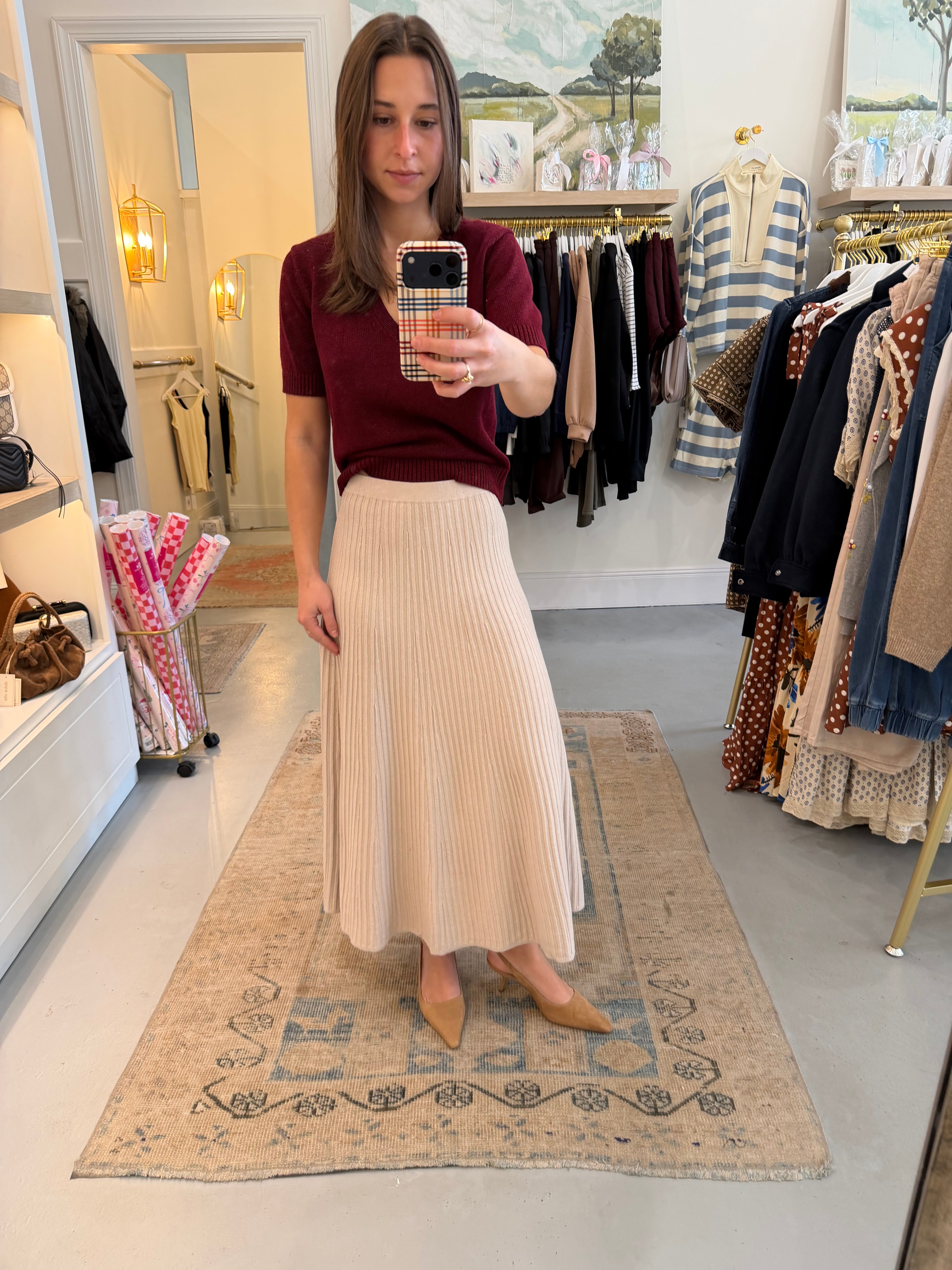 Knit Flared Skirt | Dove