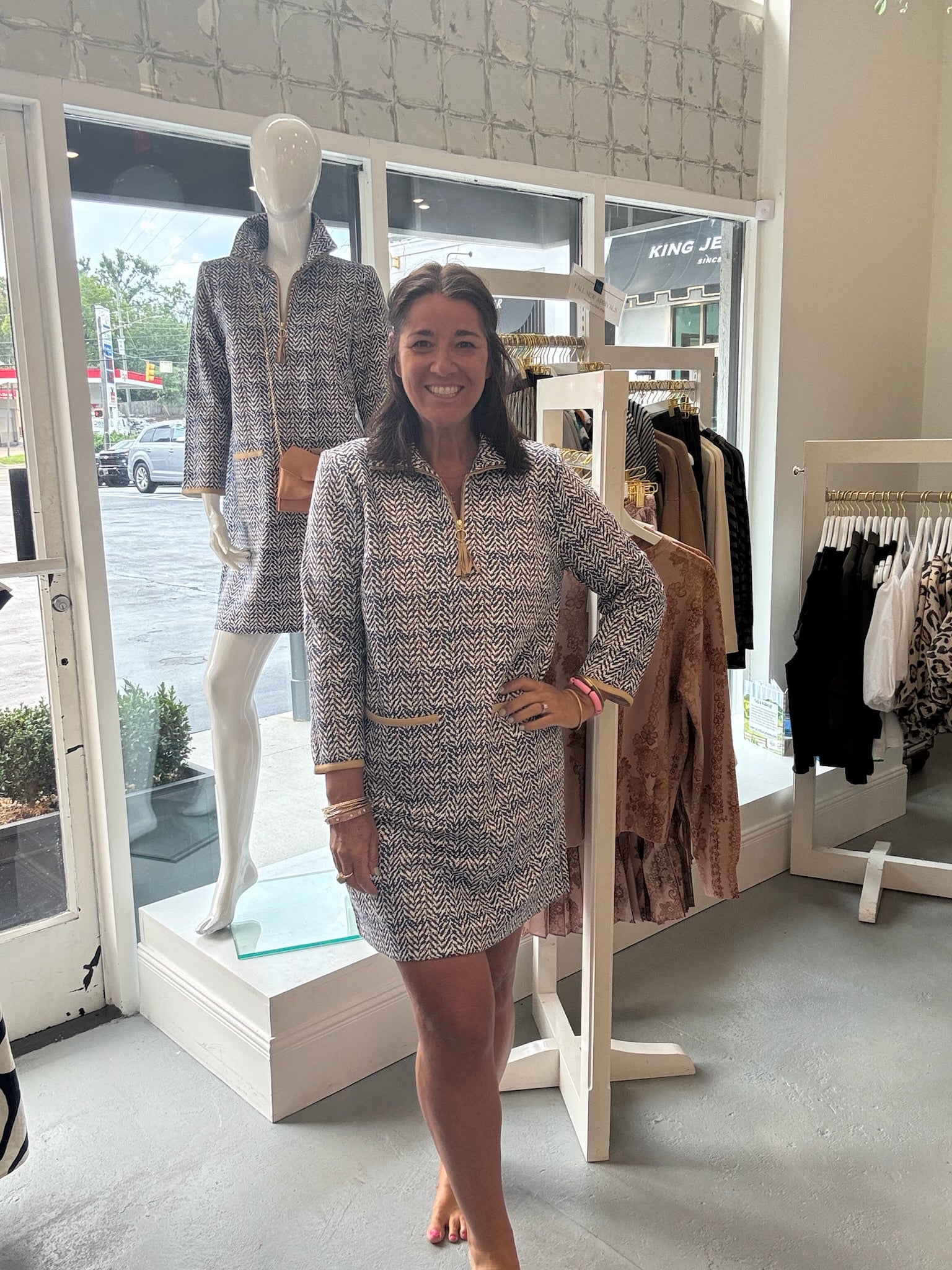 Helena Knit Herringbone Dress