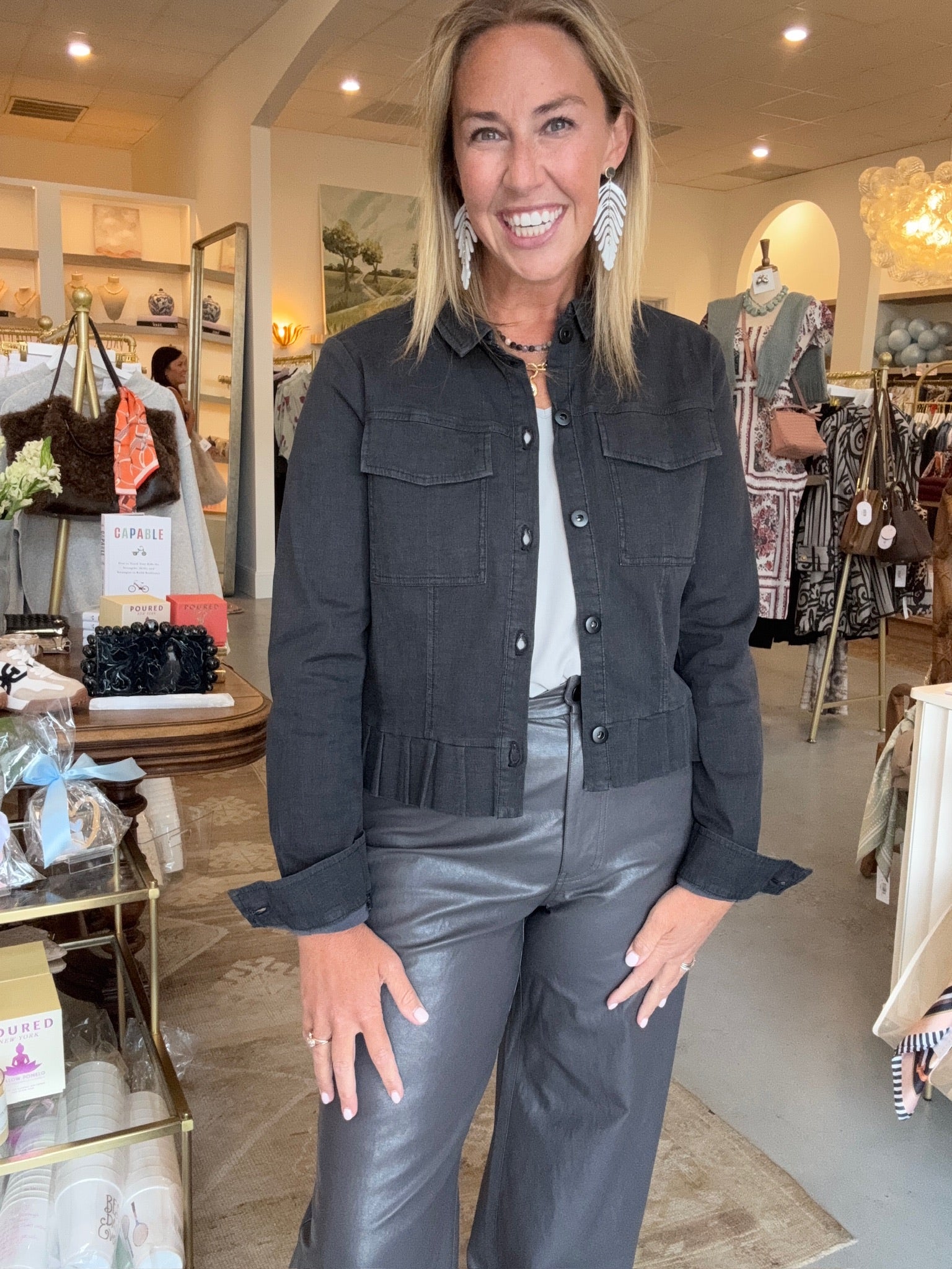 Denim Peplum Jacket