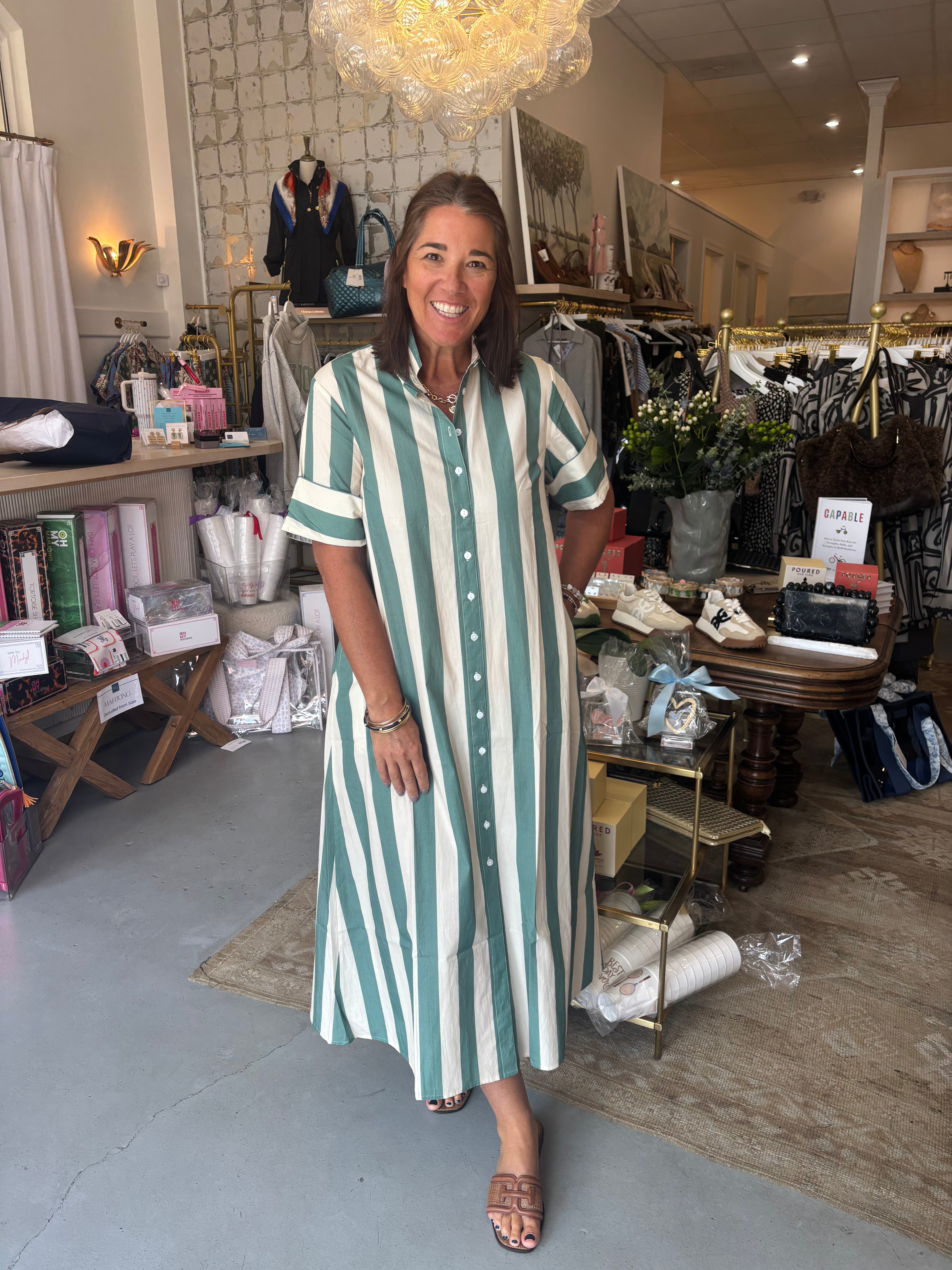 Gibbons Dress I Stone Stripe