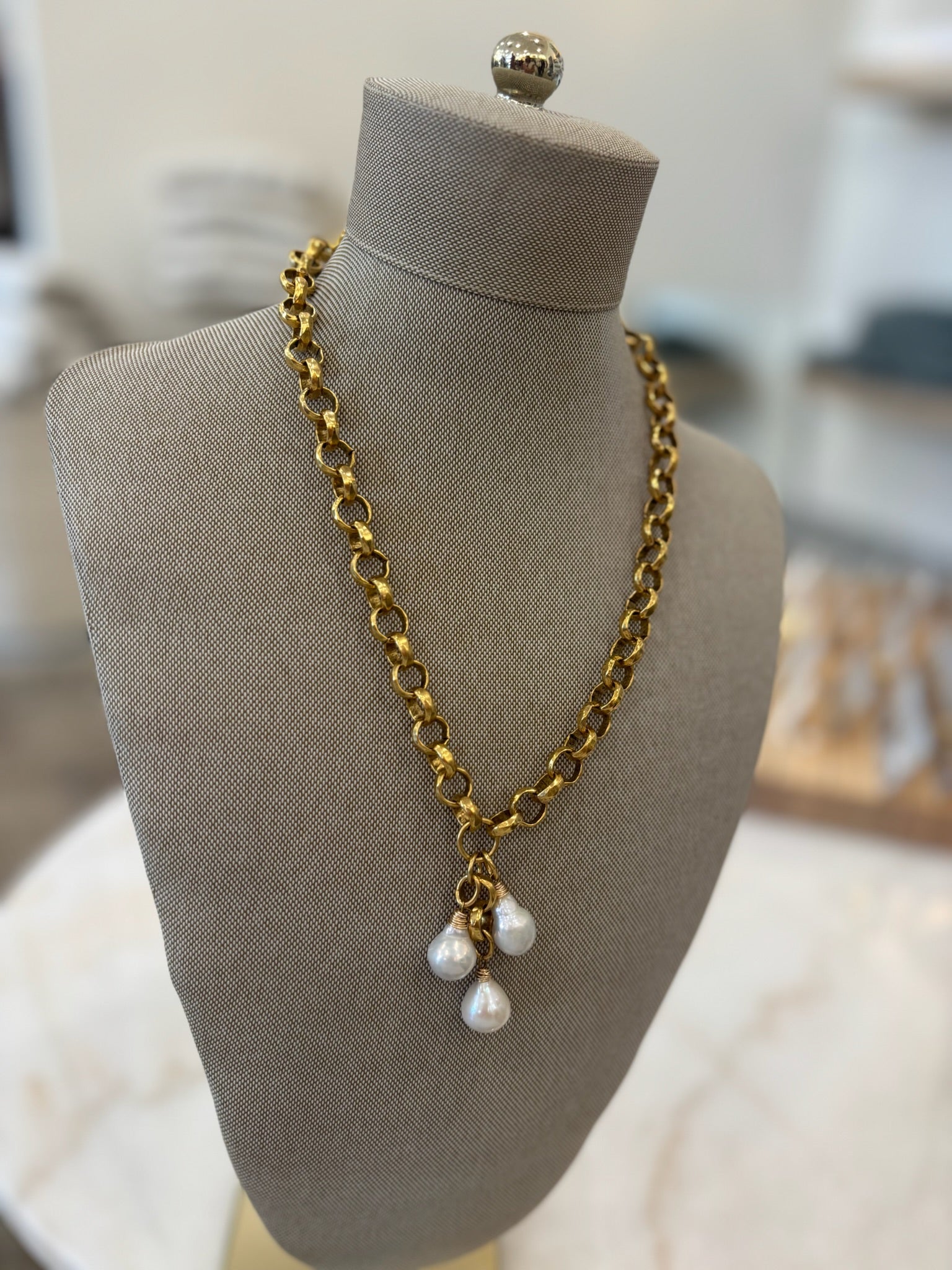 Triple Baroque Pearl Necklace
