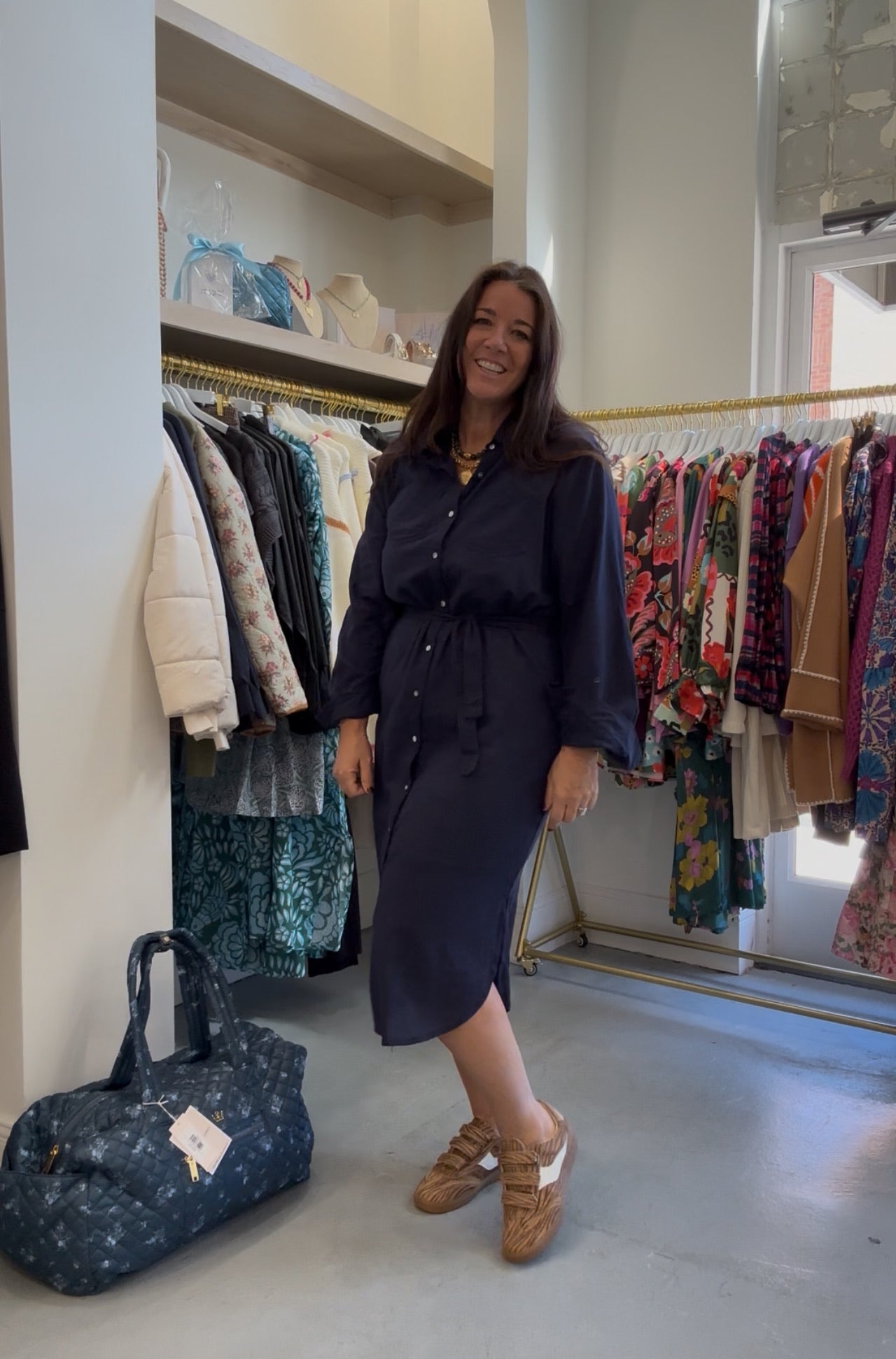 Susie Shirt Pocket Dress | Navy