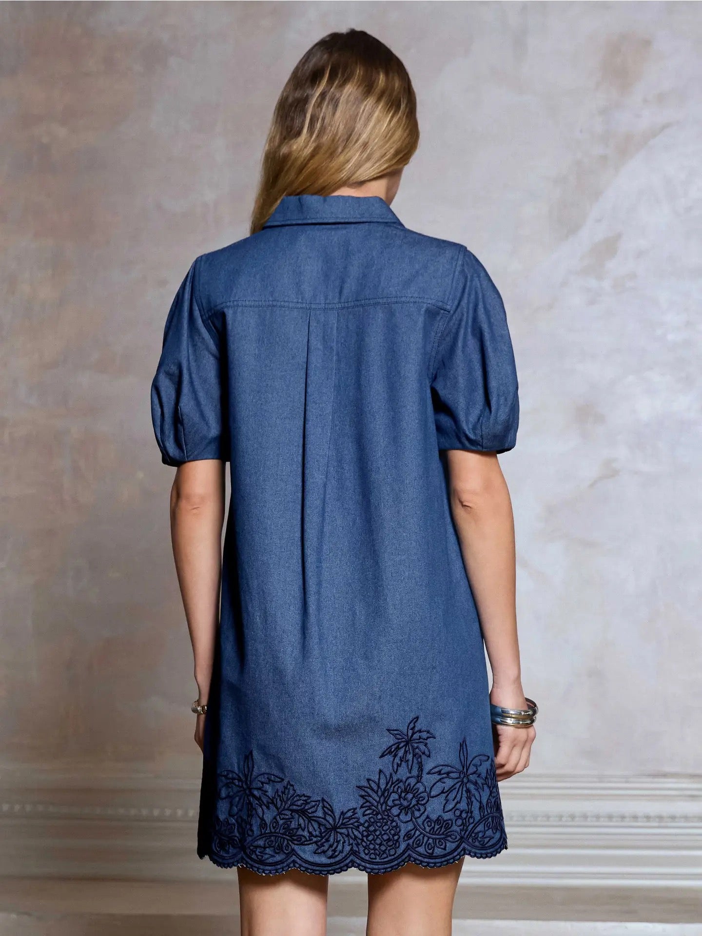 Chandler Embroidered Dress | Denim