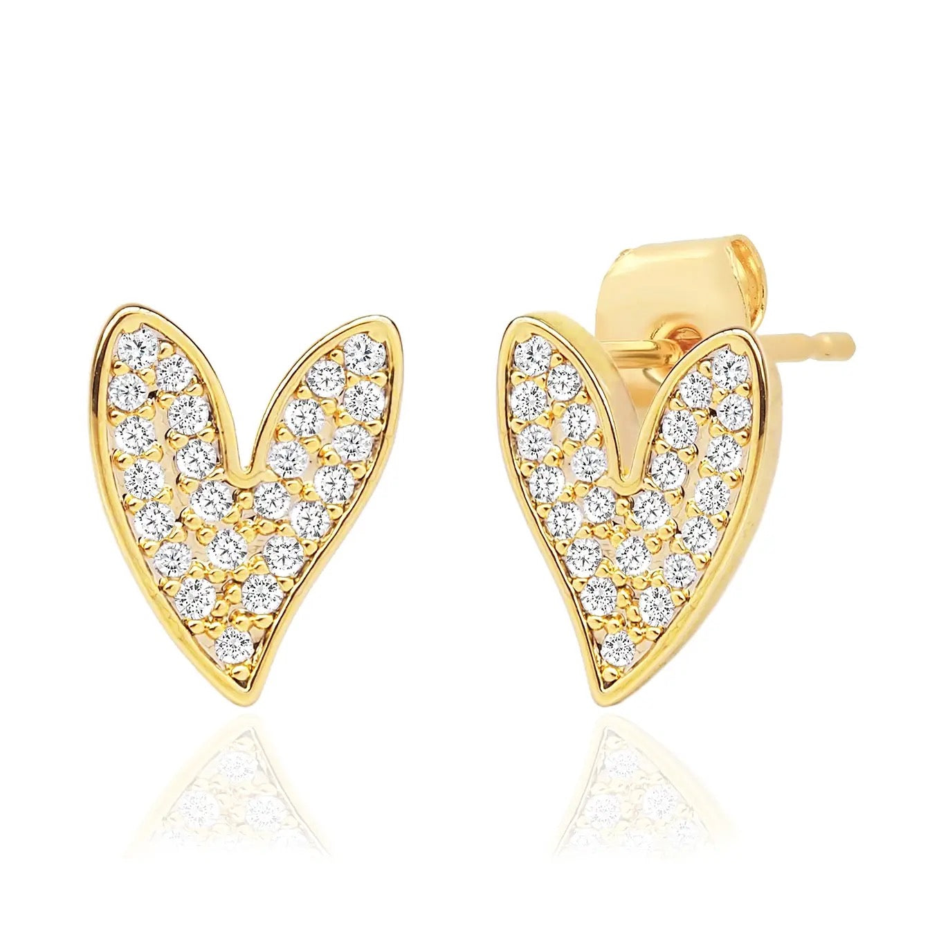 Asymmetrical Heart Studs