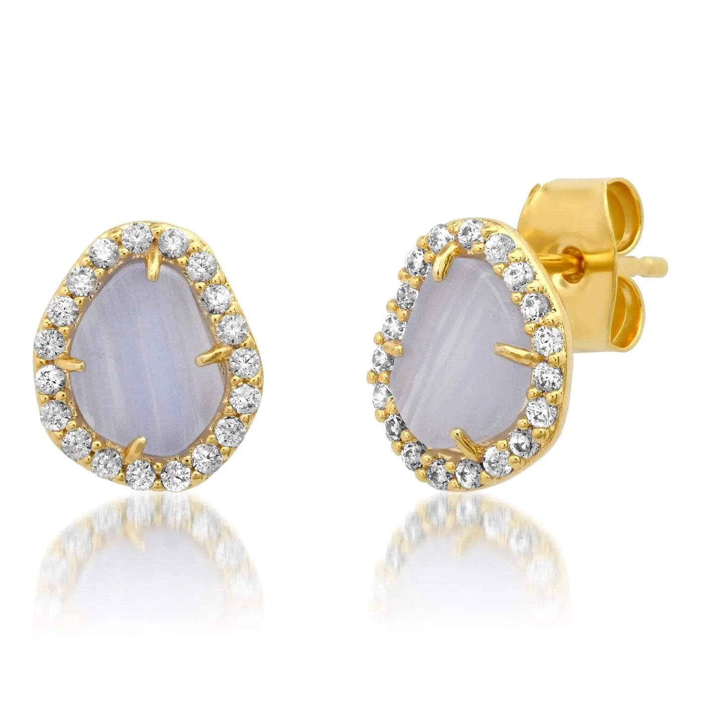 Lilac Bezel Set Studs