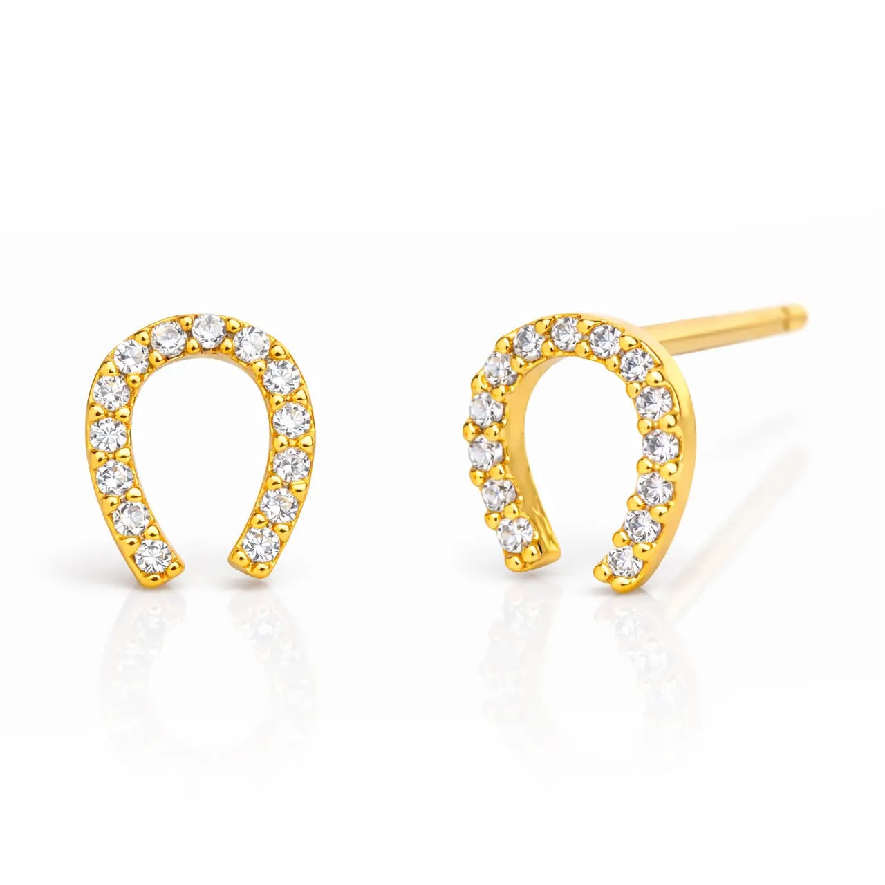 Pave Mini Horseshoe Studs