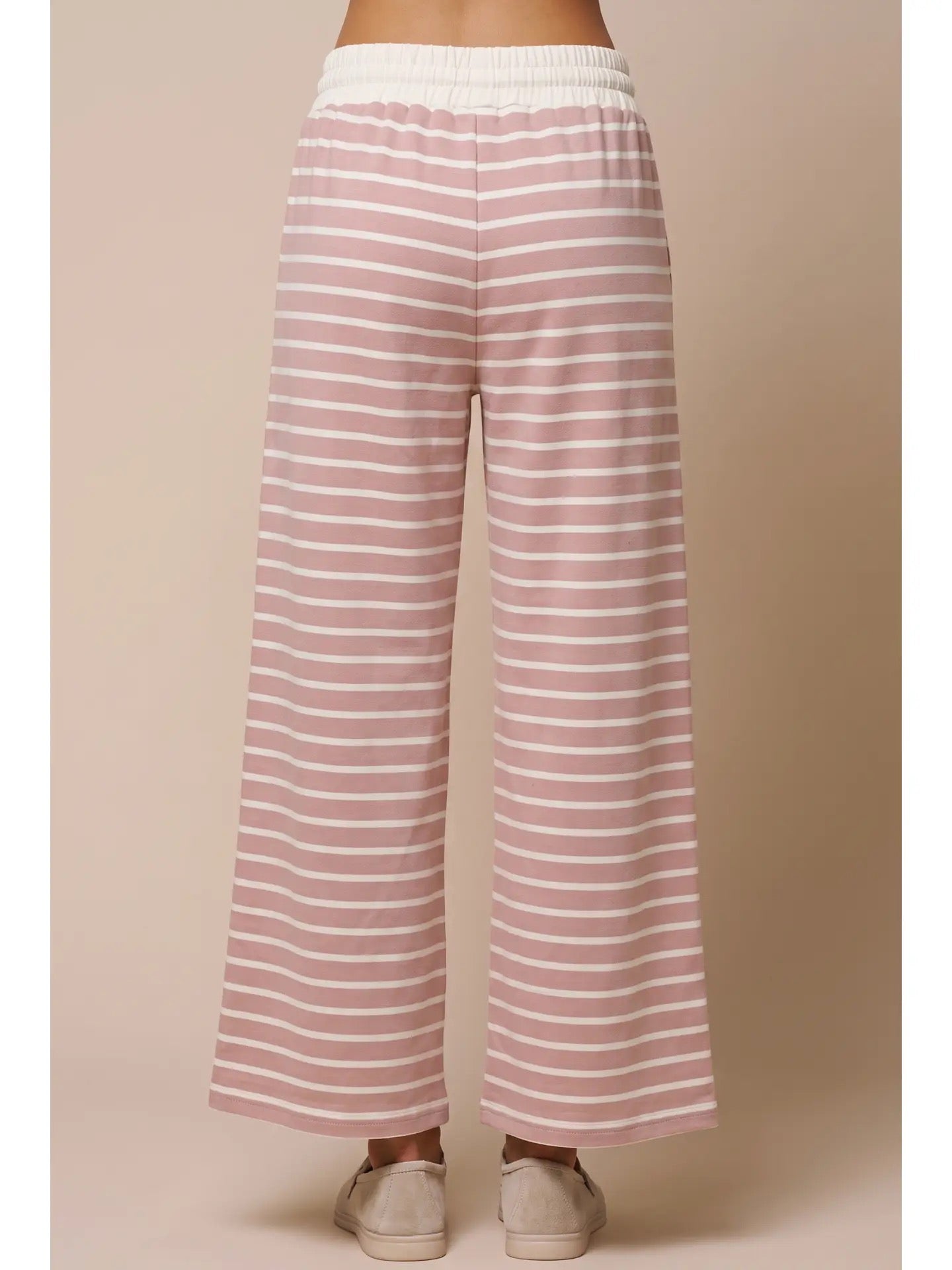 Stripe Knit Pants | Mauve & Ivory