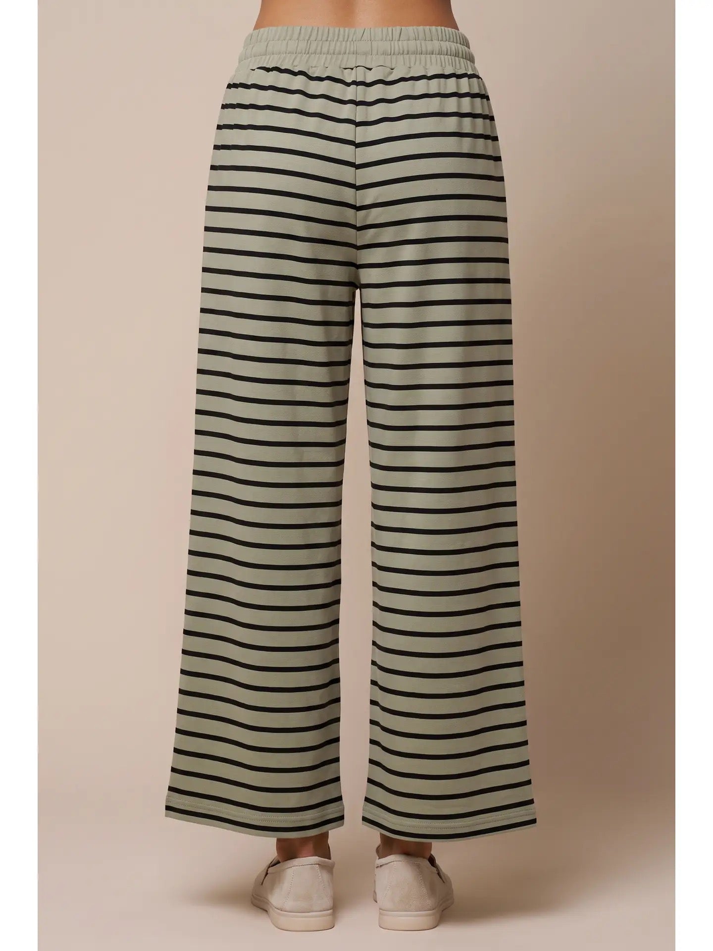 Stripe Knit Pants | Olive & Navy