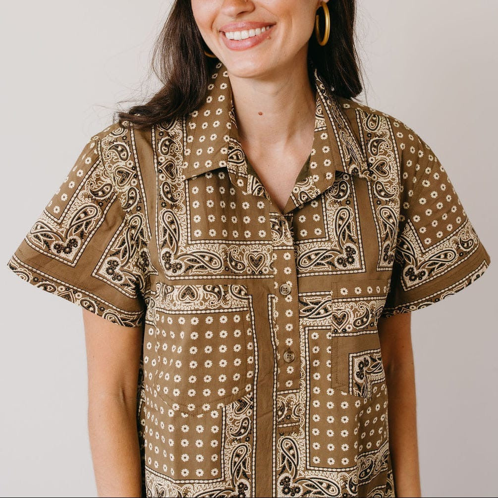 Olive Bandana Getaway Mini Dress