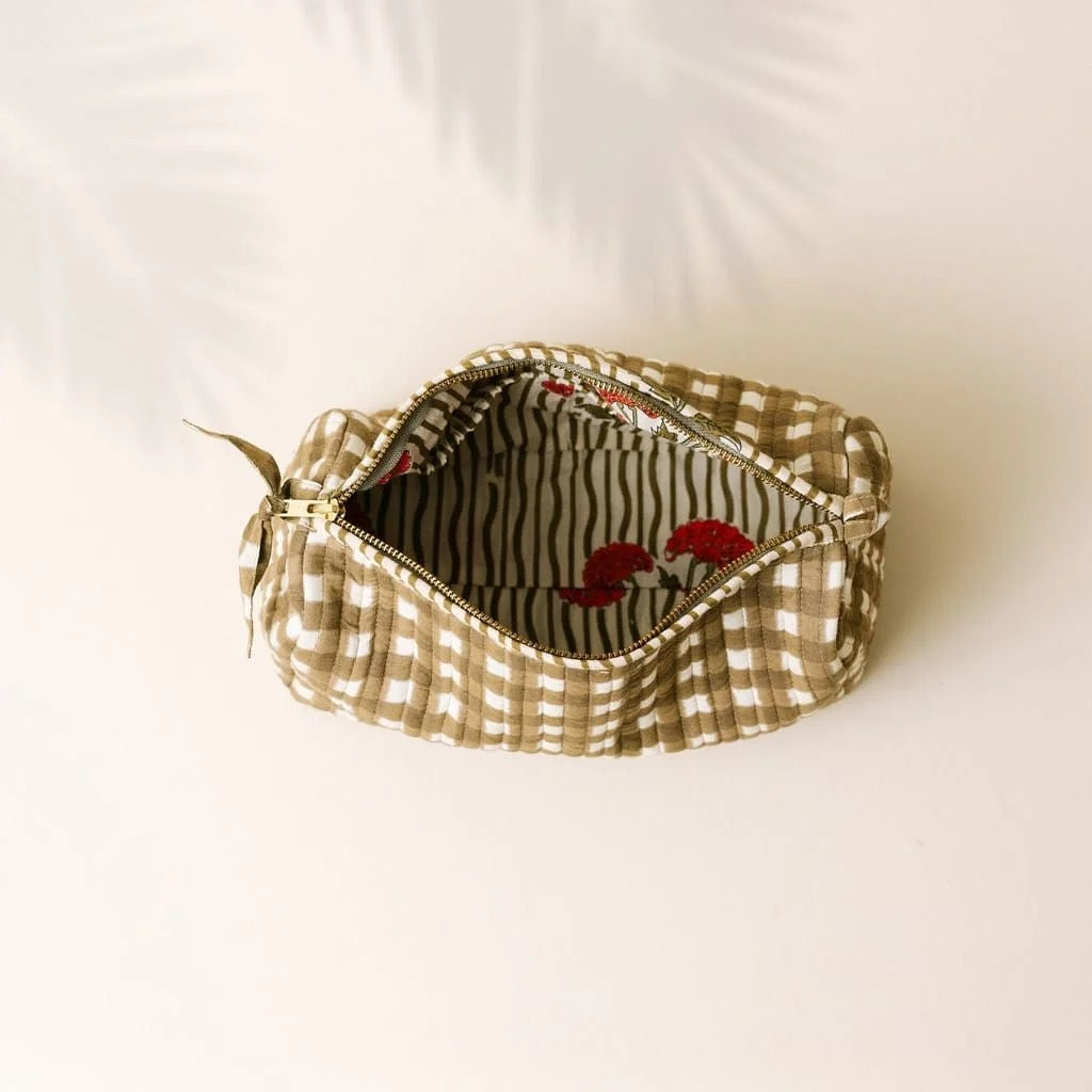 Large Painted Gingham Pouch