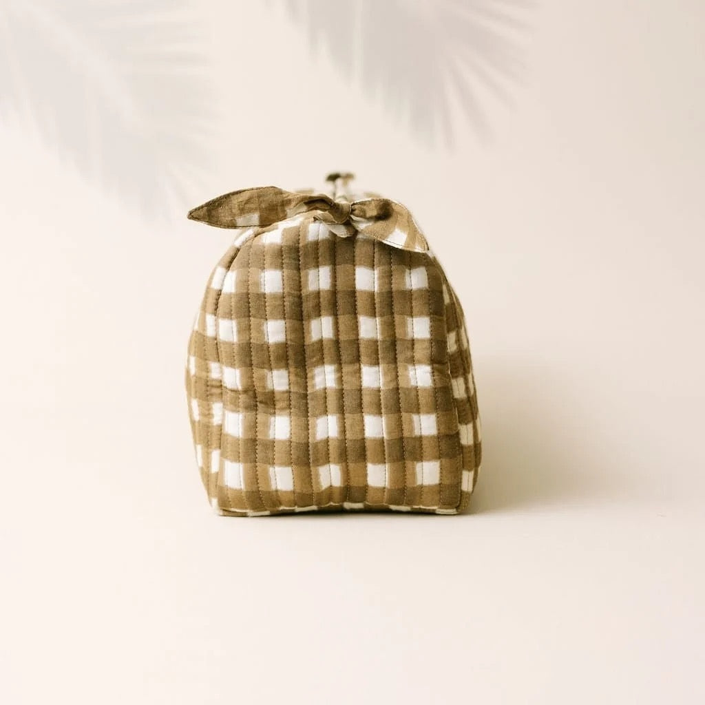 Large Painted Gingham Pouch