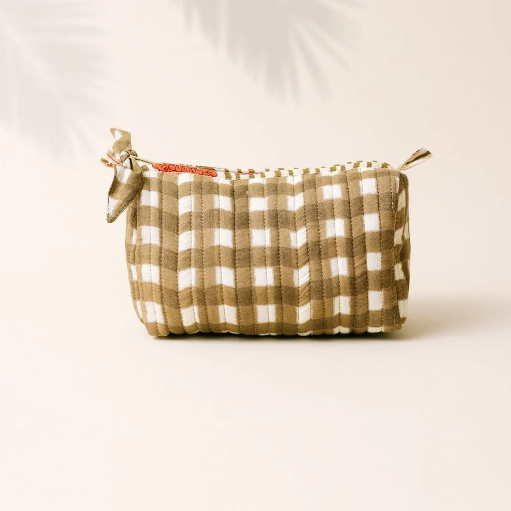 Small Painted Gingham Pouch