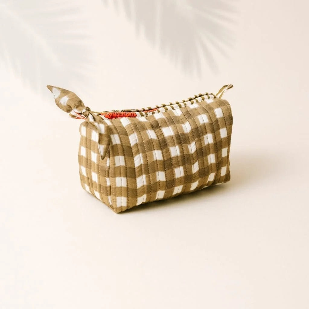 Small Painted Gingham Pouch