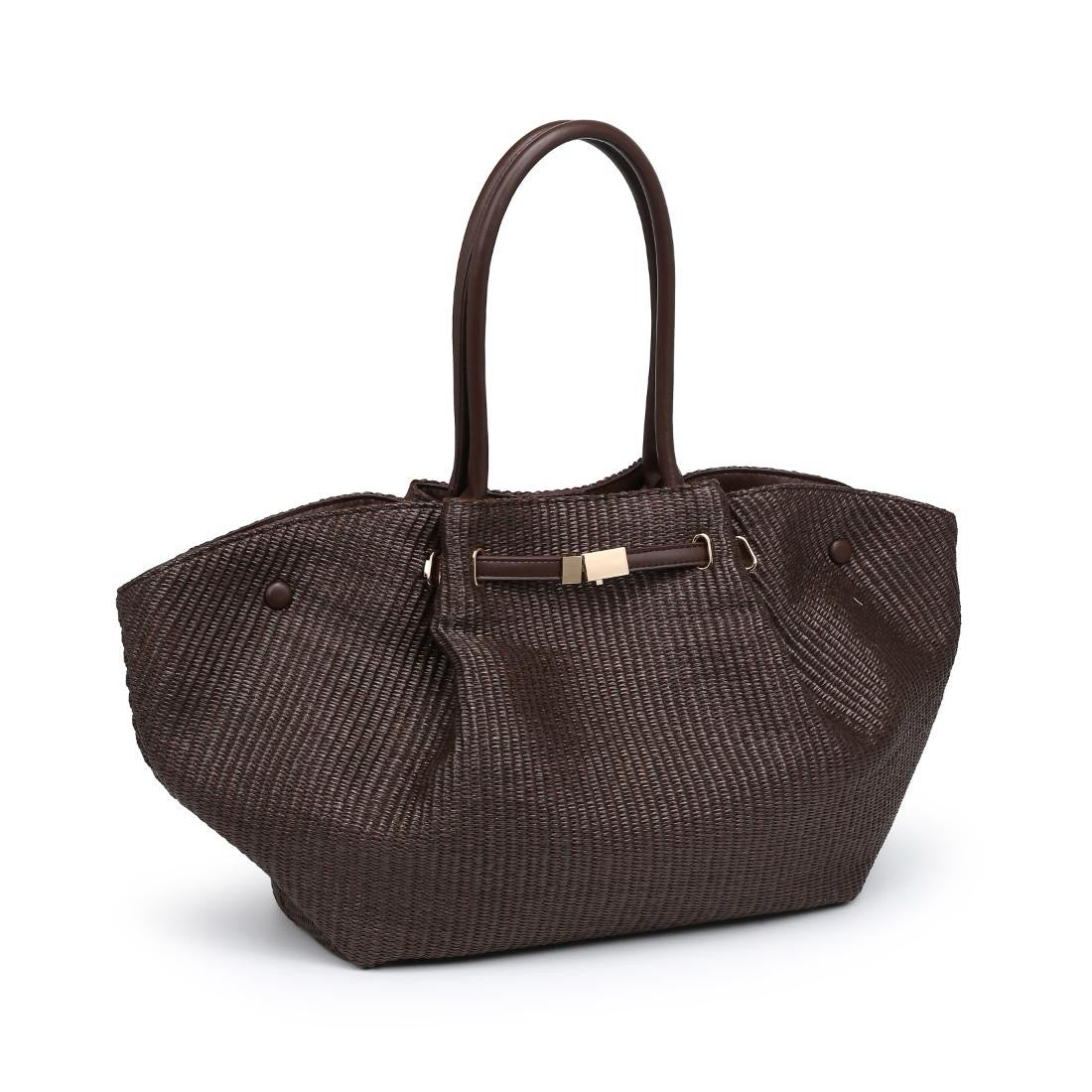 Kaia Straw Tote | Chocolate