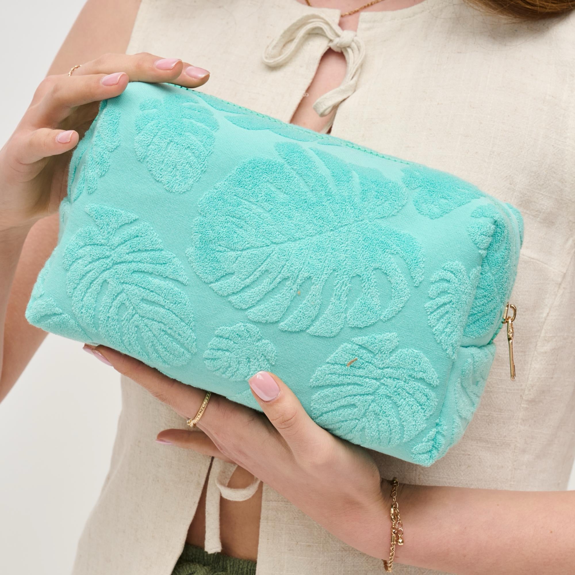 Palm Breeze Cosmetic Bag | Seafoam