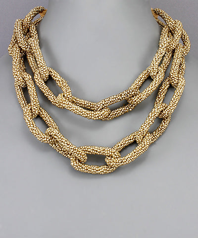 Layered Bead Chain Necklace