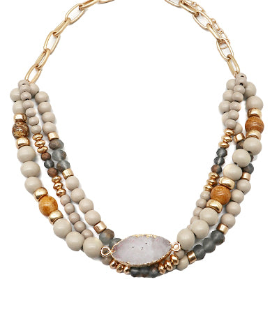 Druzy & Stone Layered Necklace