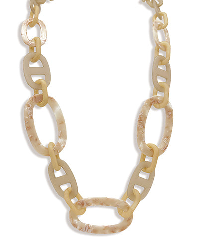 Acetate Oval Link Long Necklace