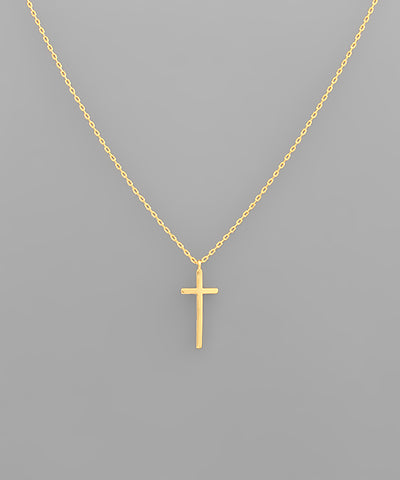 Brass Cross Pendant Necklace Gold