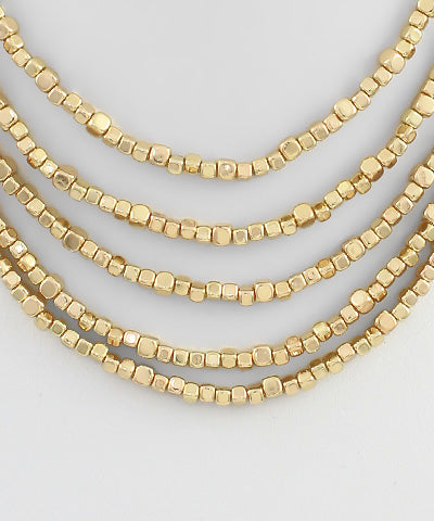 Multi-Layer Small Square Bead Necklace