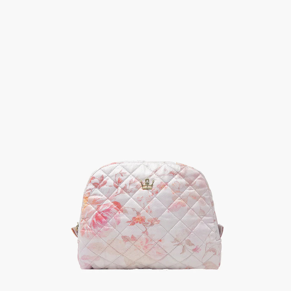 Cosmetic Case Med | Pink Rose Print