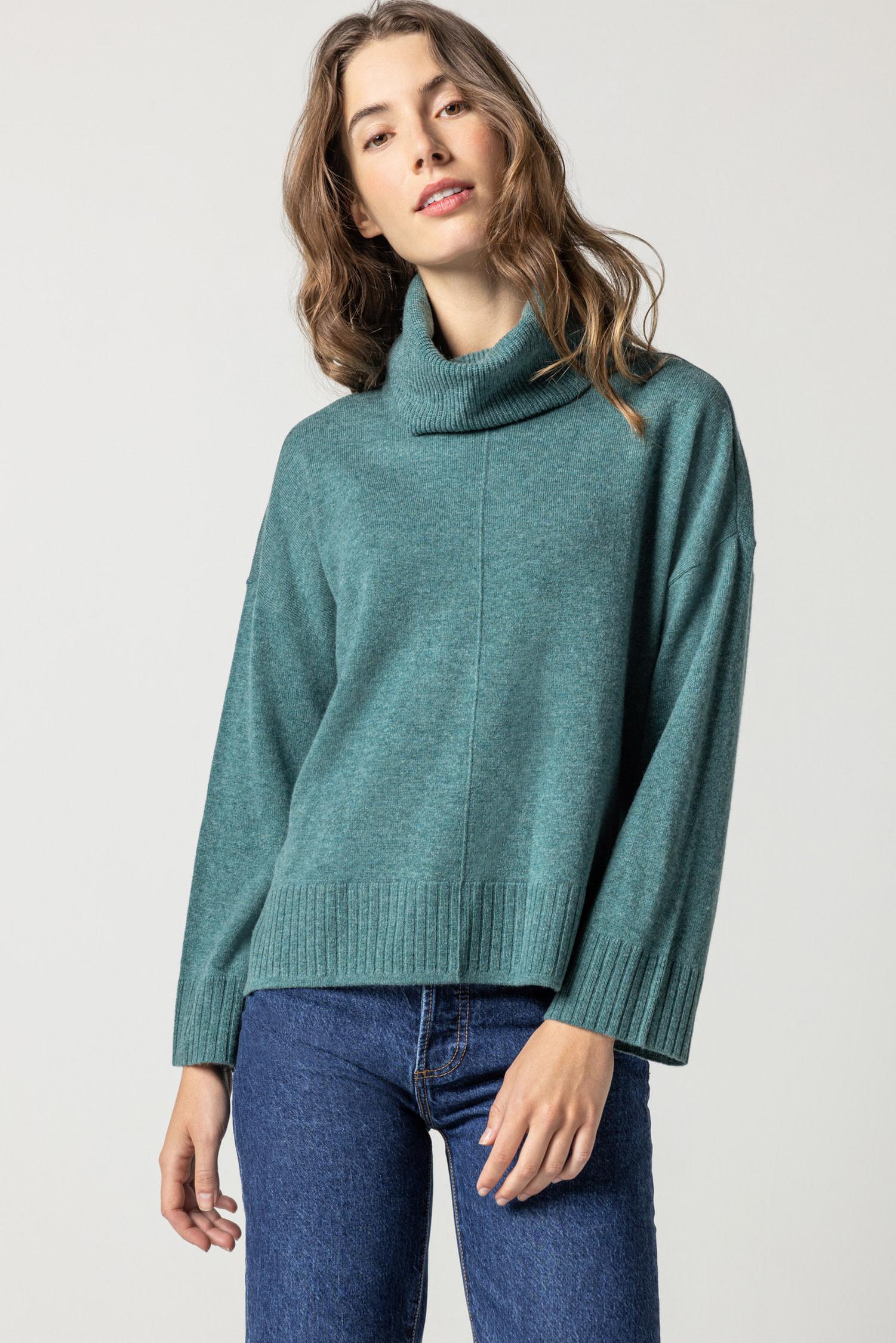Sideslit Turtleneck Sweater