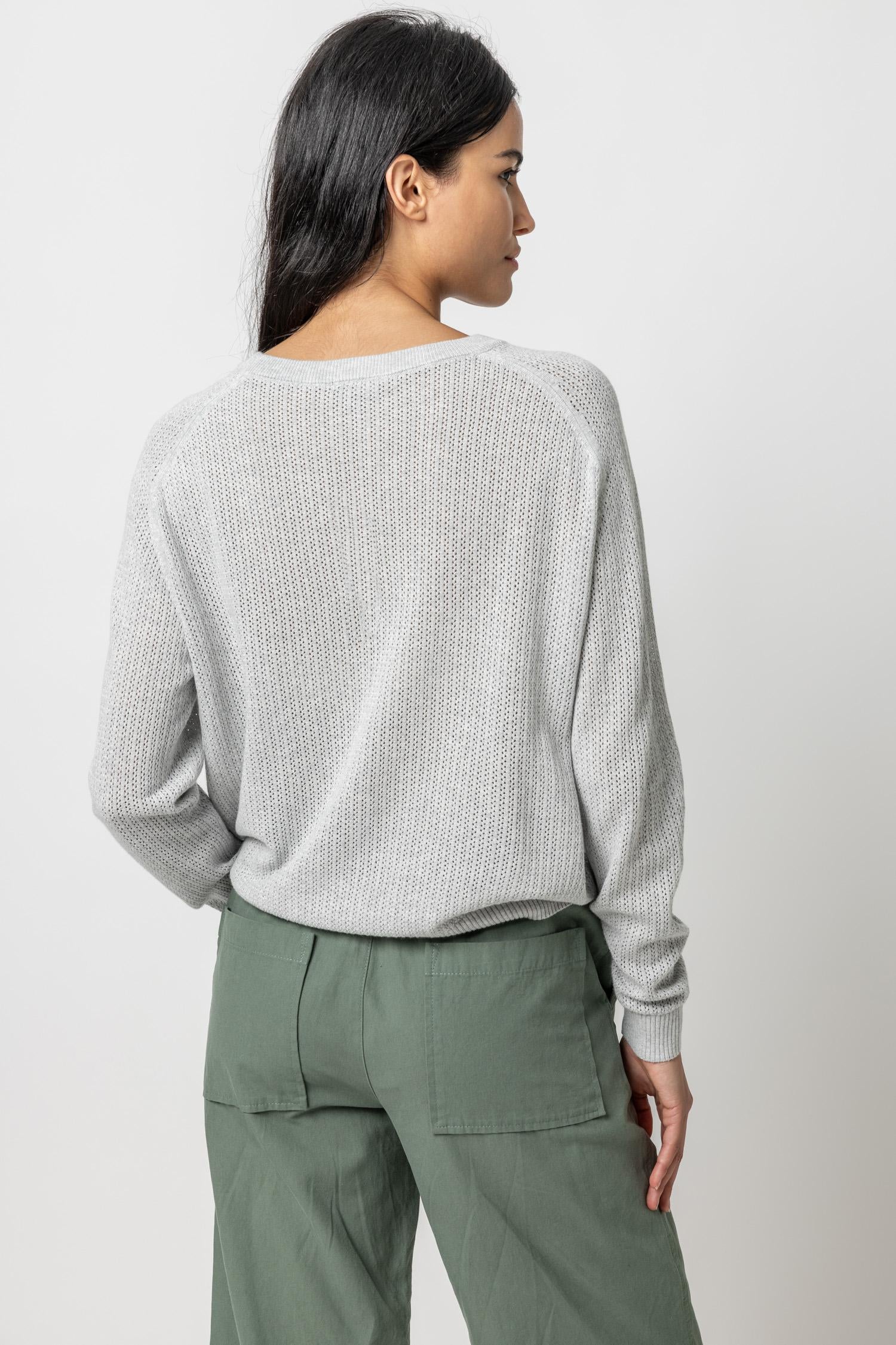 Saddle Sleeve Pullover Sweater Ash