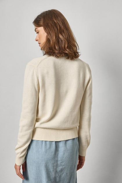 Denim Collar Polo Sweater | Off White