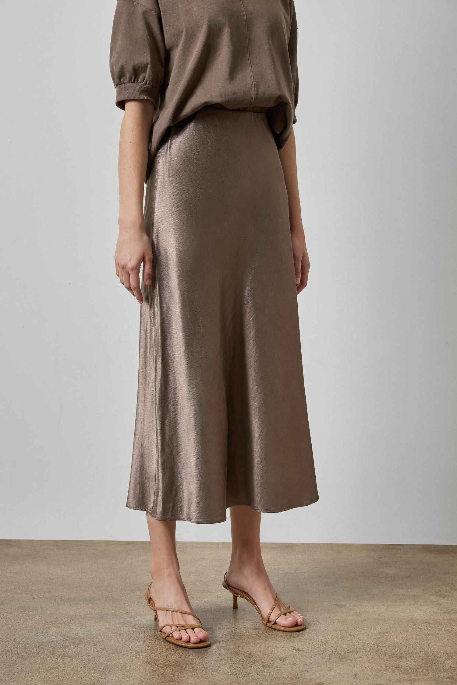 Slub Woven Skirt | Shiitake