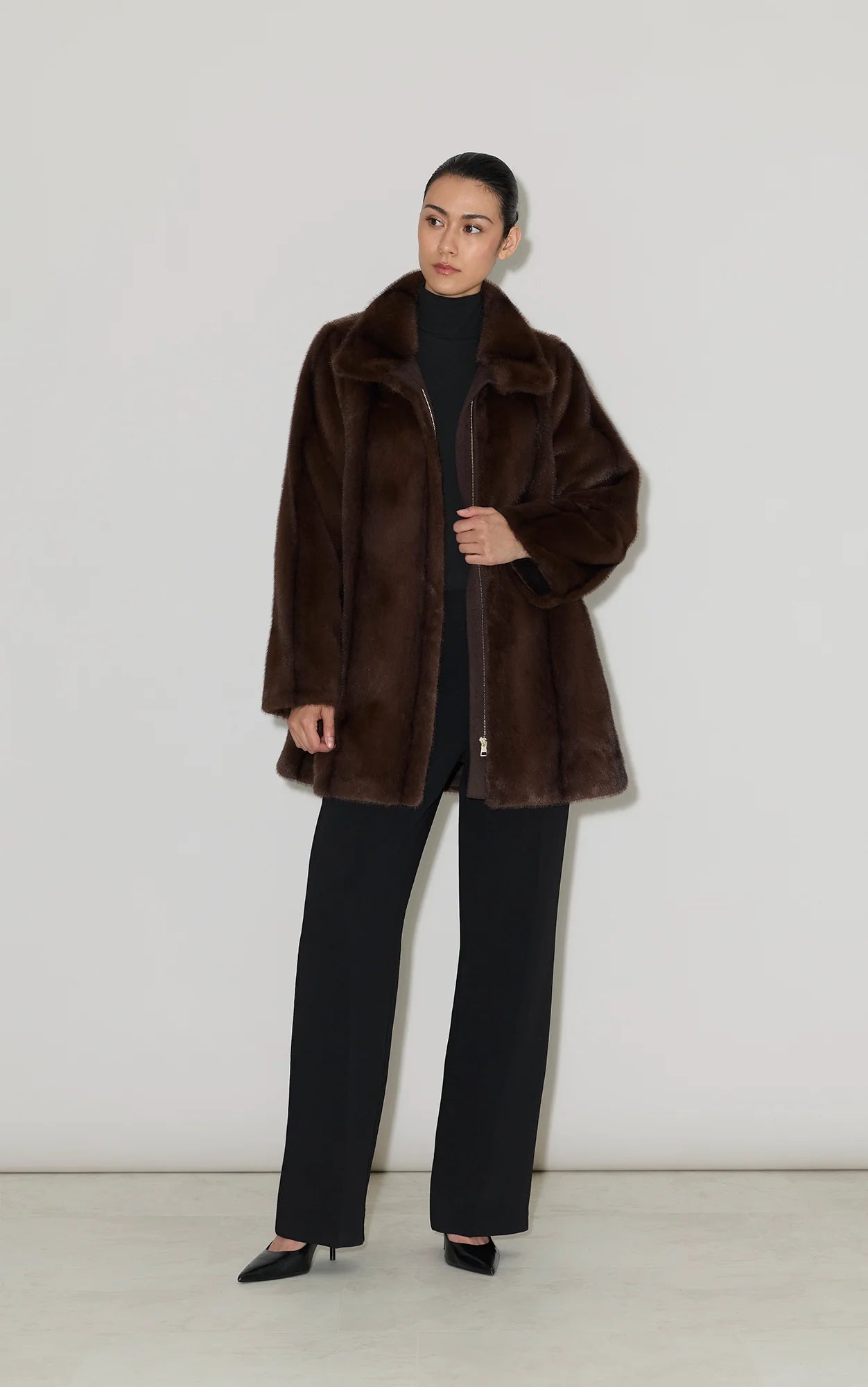Sheila Faux Fur Coat I Espresso