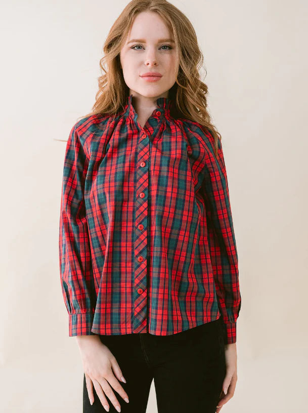 Perry Blouse - Red Plaid